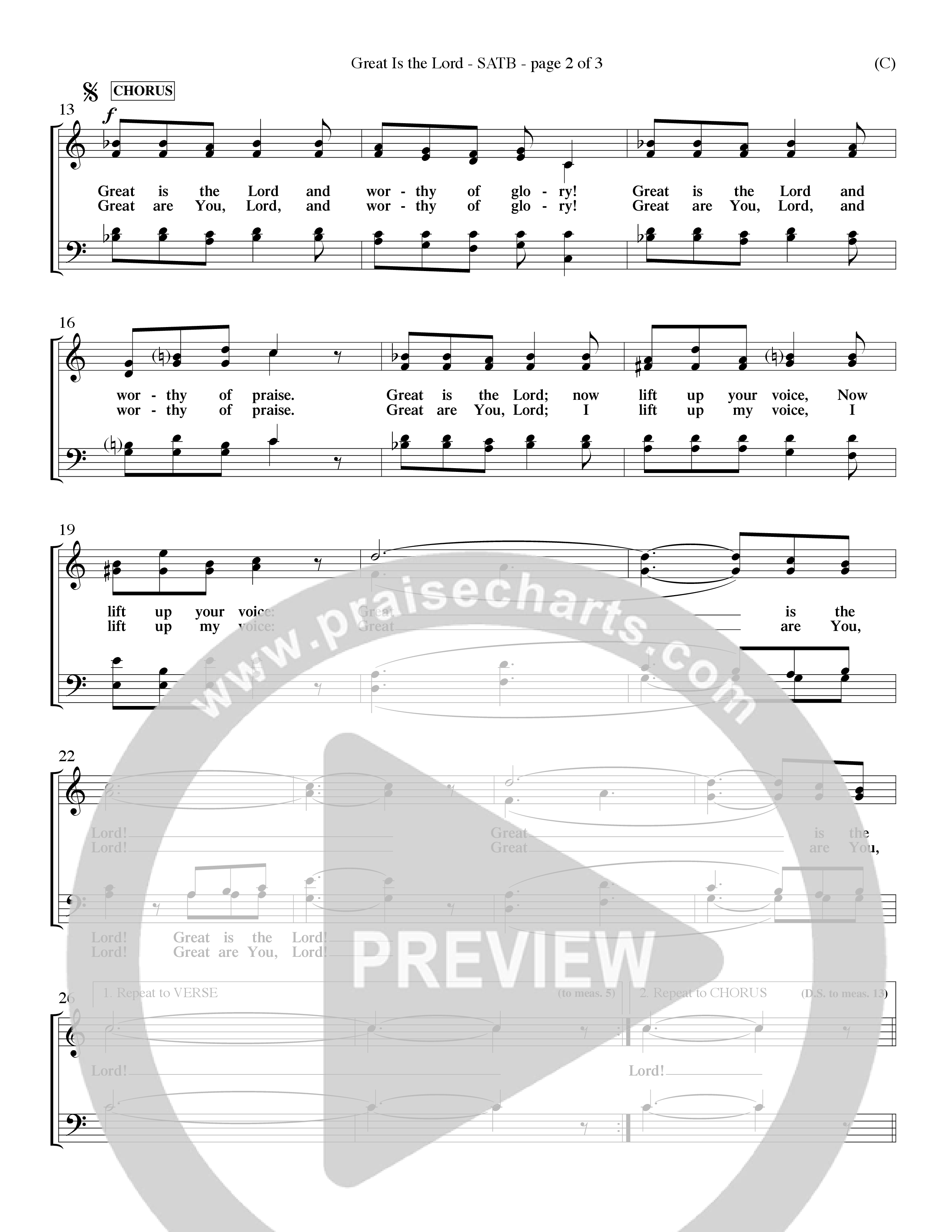 Great Is the Lord (Choral Anthem SATB) Keyboard/Vocal (SATB) (Word Music Choral / Orch. Lee Poquette / Orch. Wayne Yankie)