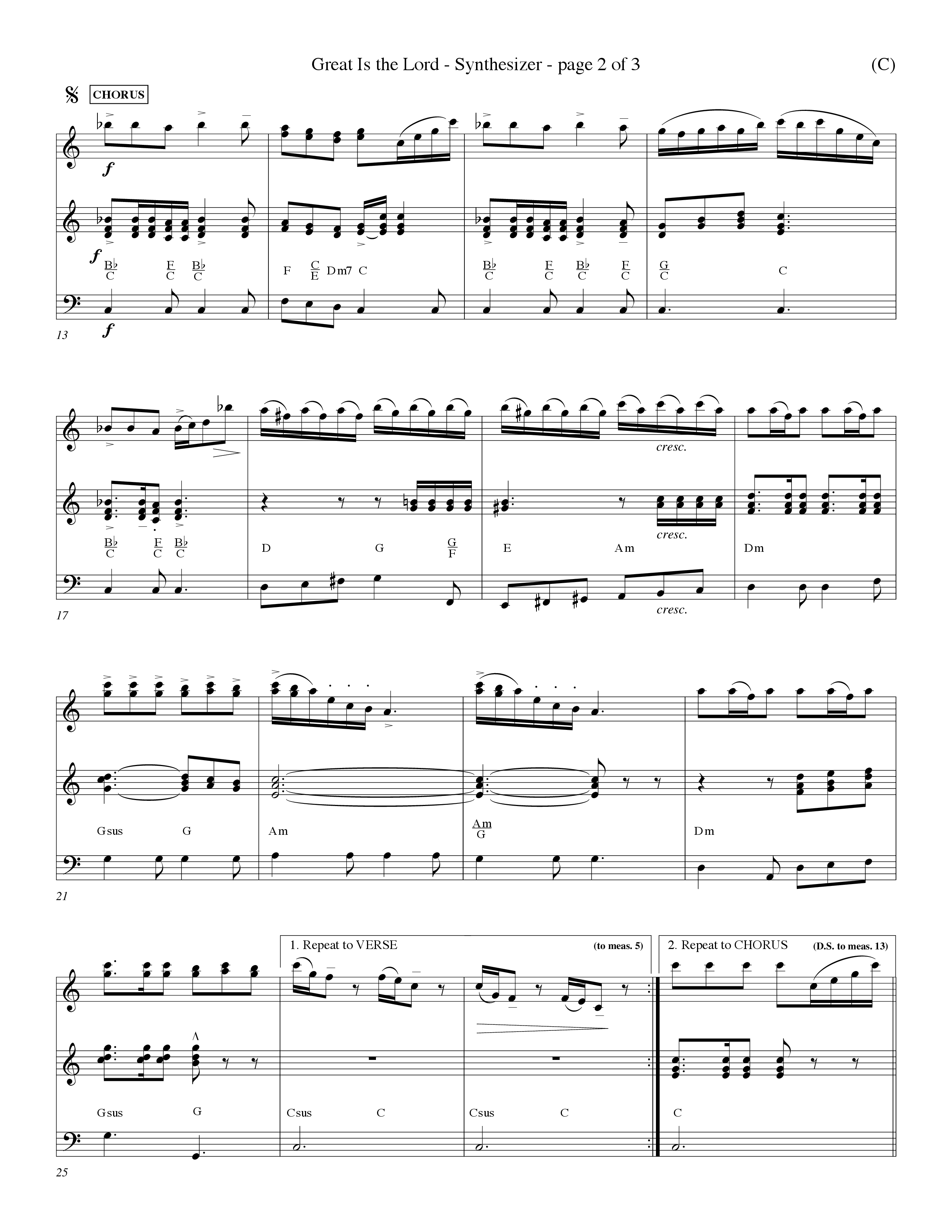 Great Is the Lord (Choral Anthem SATB) Synth (Word Music Choral / Orch. Lee Poquette / Orch. Wayne Yankie)