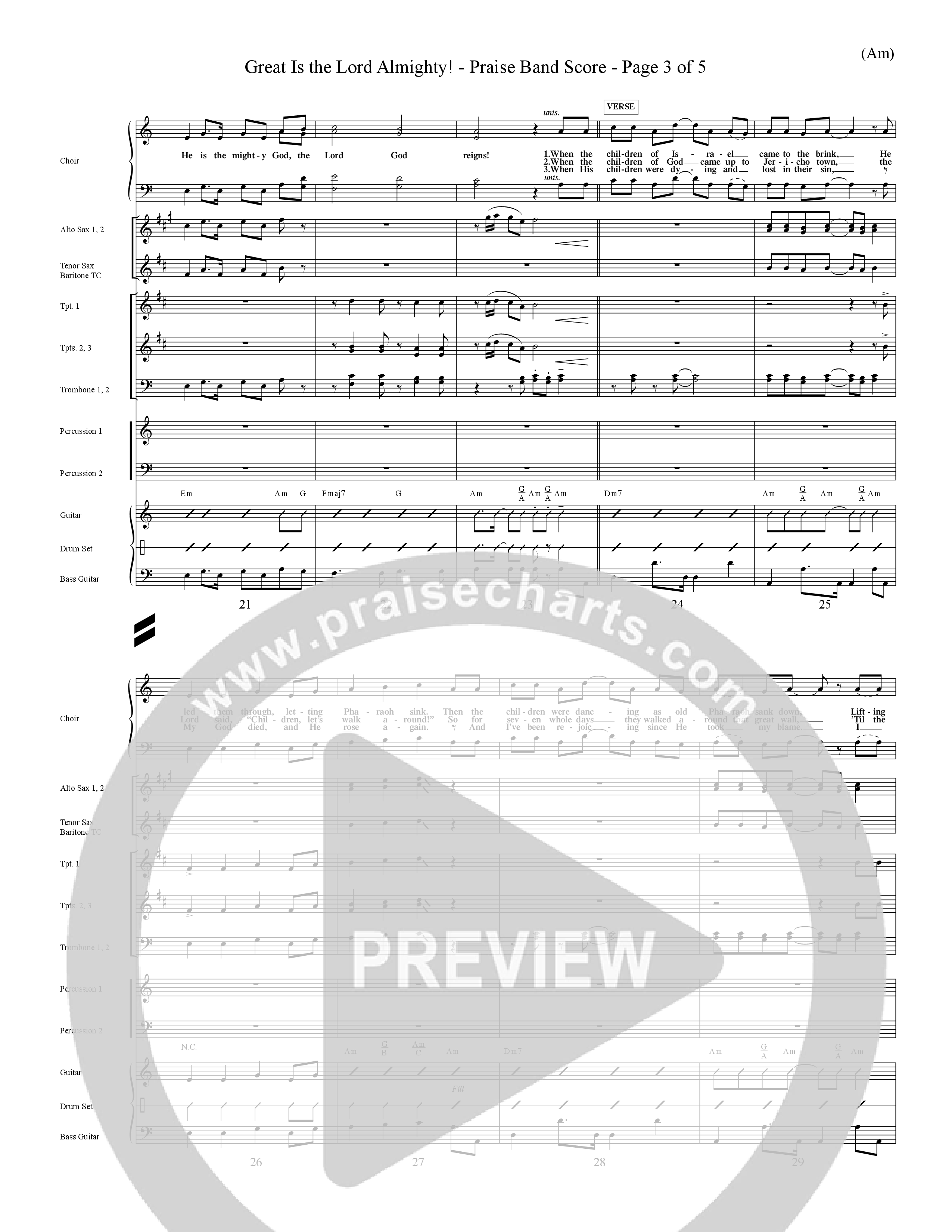 Great Is The Lord Almighty (Choral Anthem SATB) Conductor's Score (Word Music Choral / Orch. David Winkler)