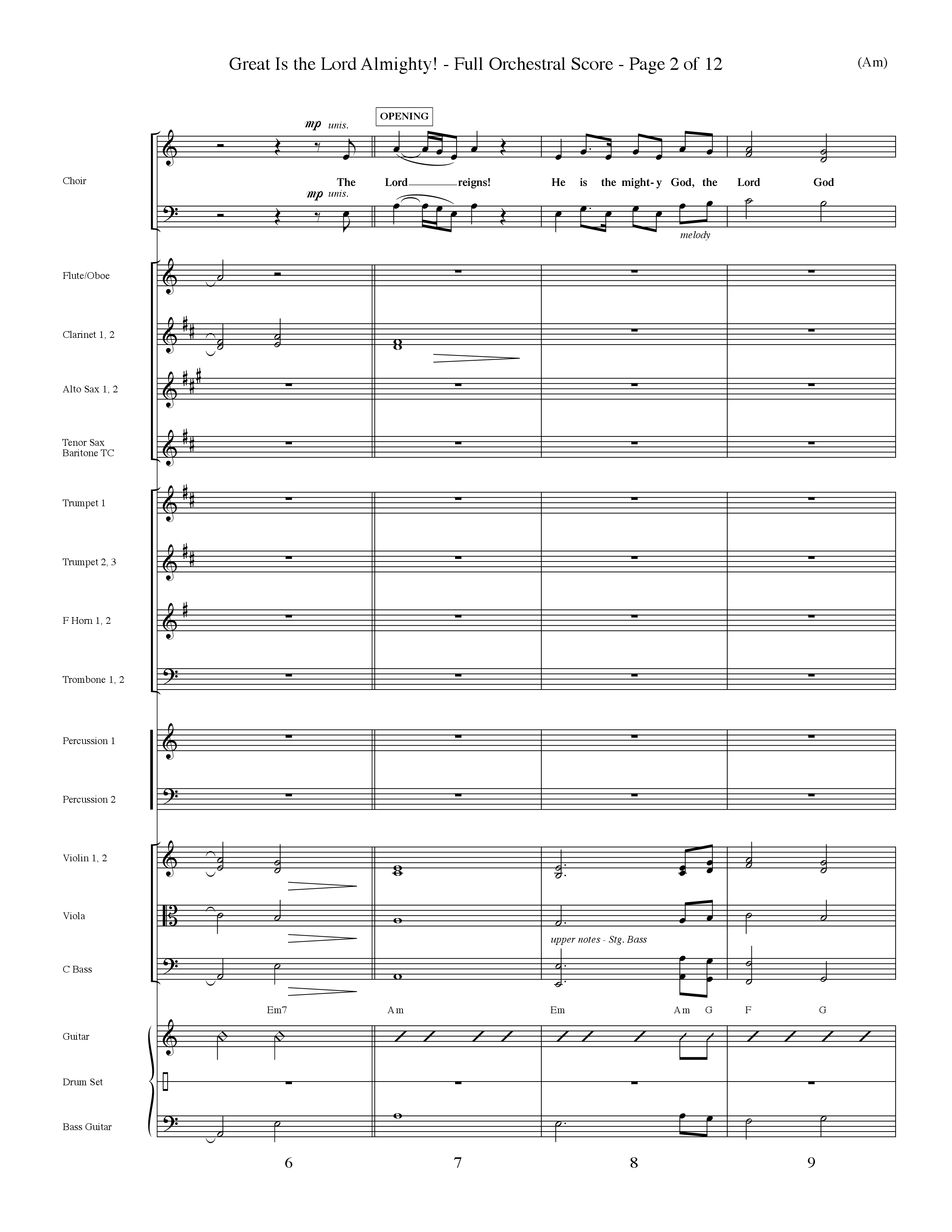 Great Is The Lord Almighty (Choral Anthem SATB) Conductor's Score (Word Music Choral / Orch. David Winkler)