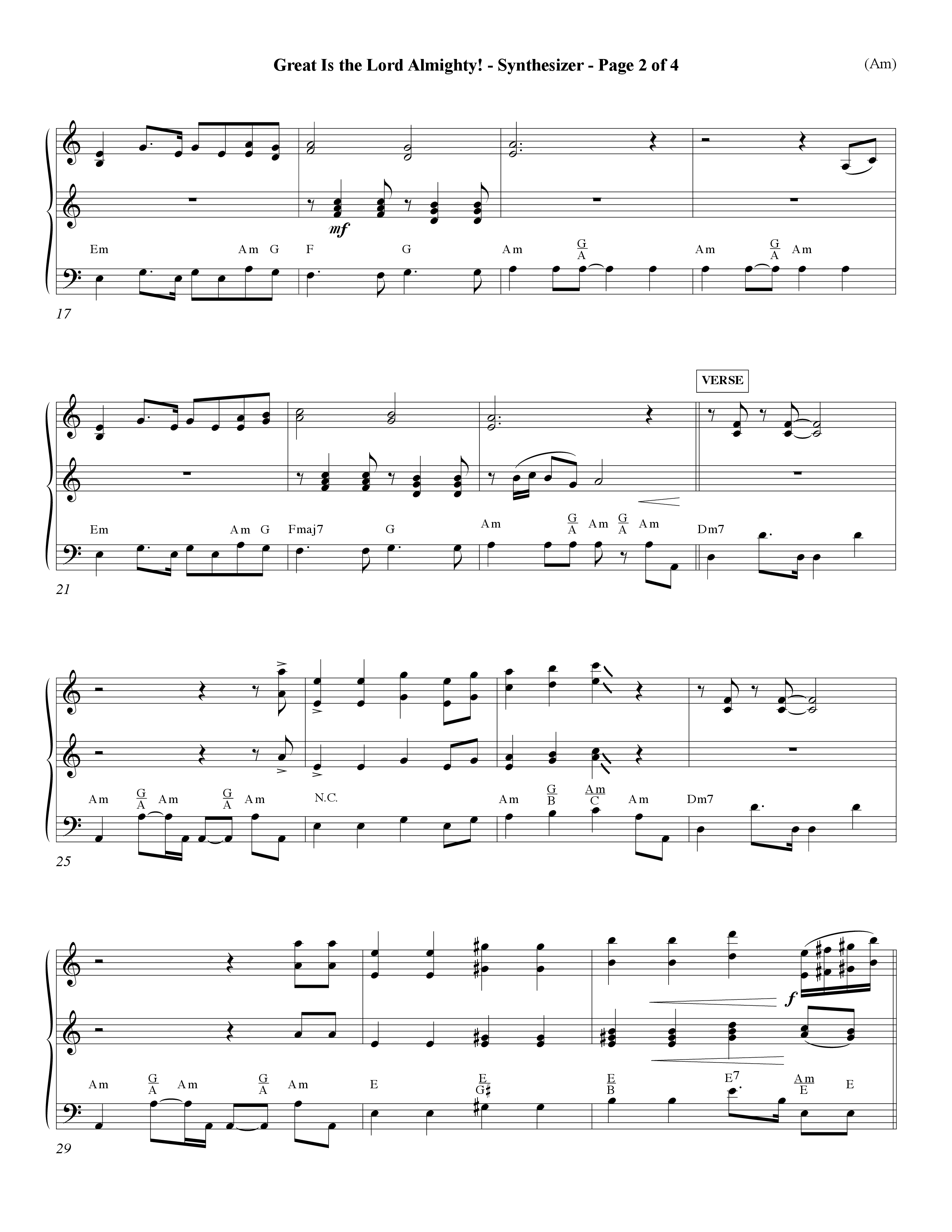 Great Is The Lord Almighty (Choral Anthem SATB) Synth (Word Music Choral / Orch. David Winkler)