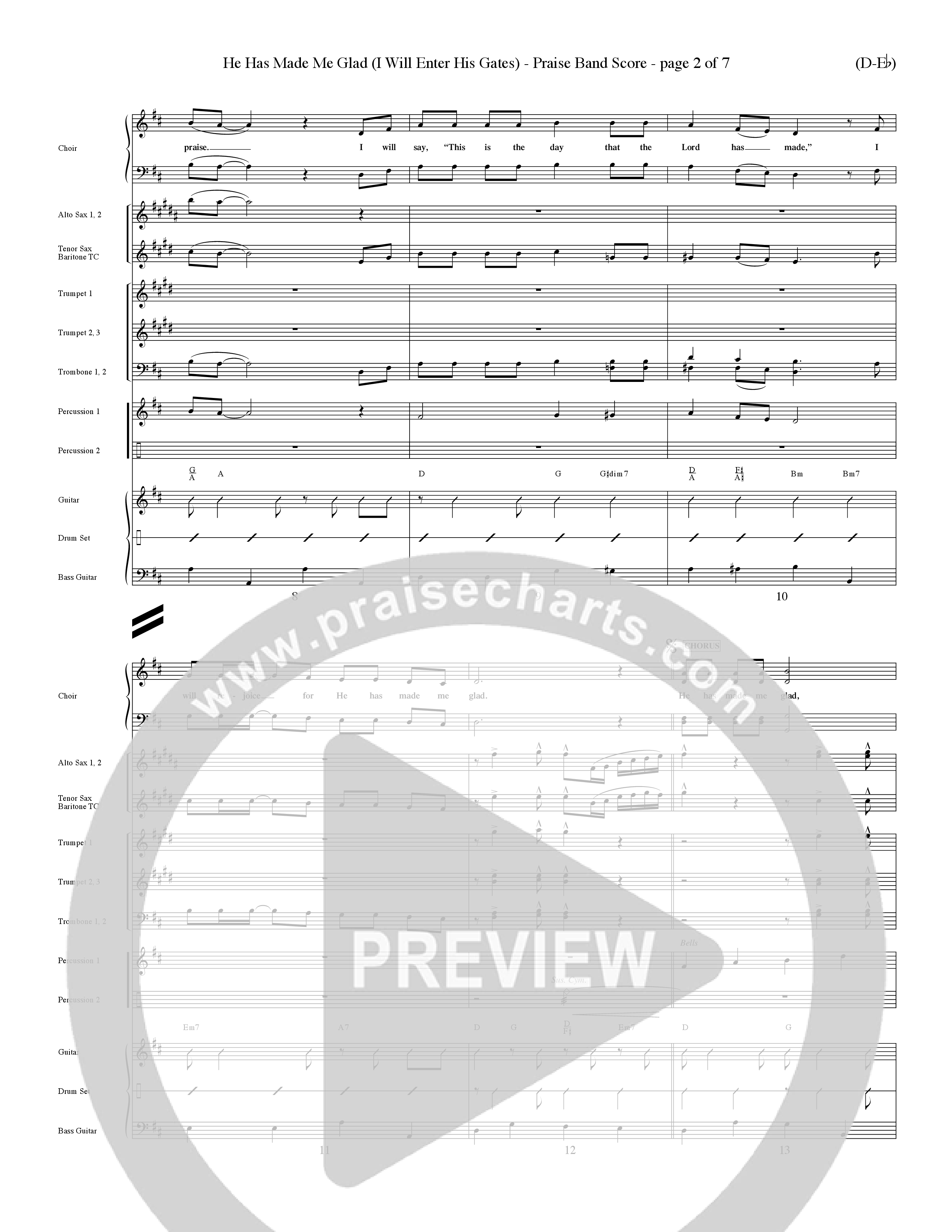 He Has Made Me Glad (Choral Anthem SATB) PraiseBand (incl. Brass) (Word Music Choral / Orch. Ken Barker / Orch. Wayne Yankie)