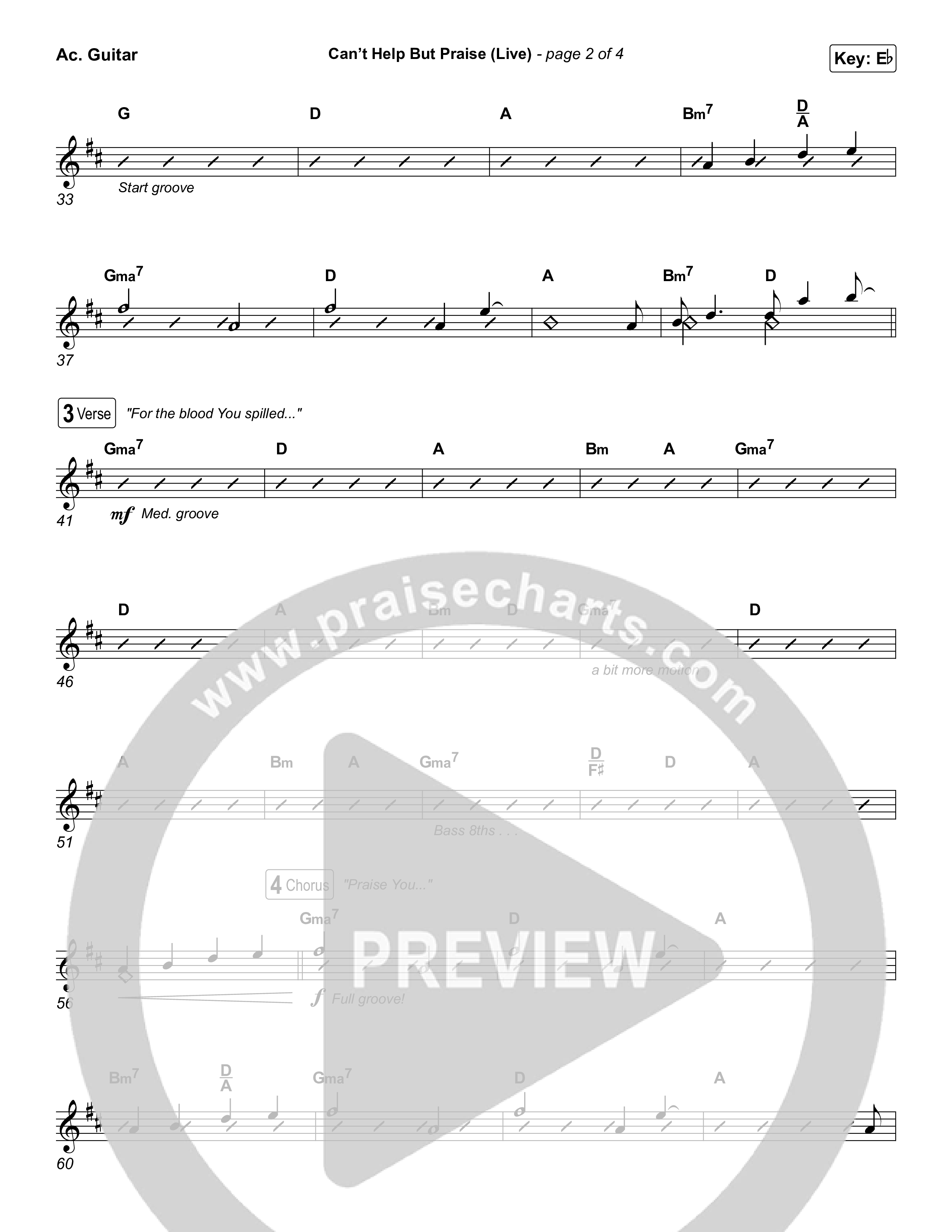 Can't Help But Praise (Live) Acoustic Guitar (Jordan Colle)