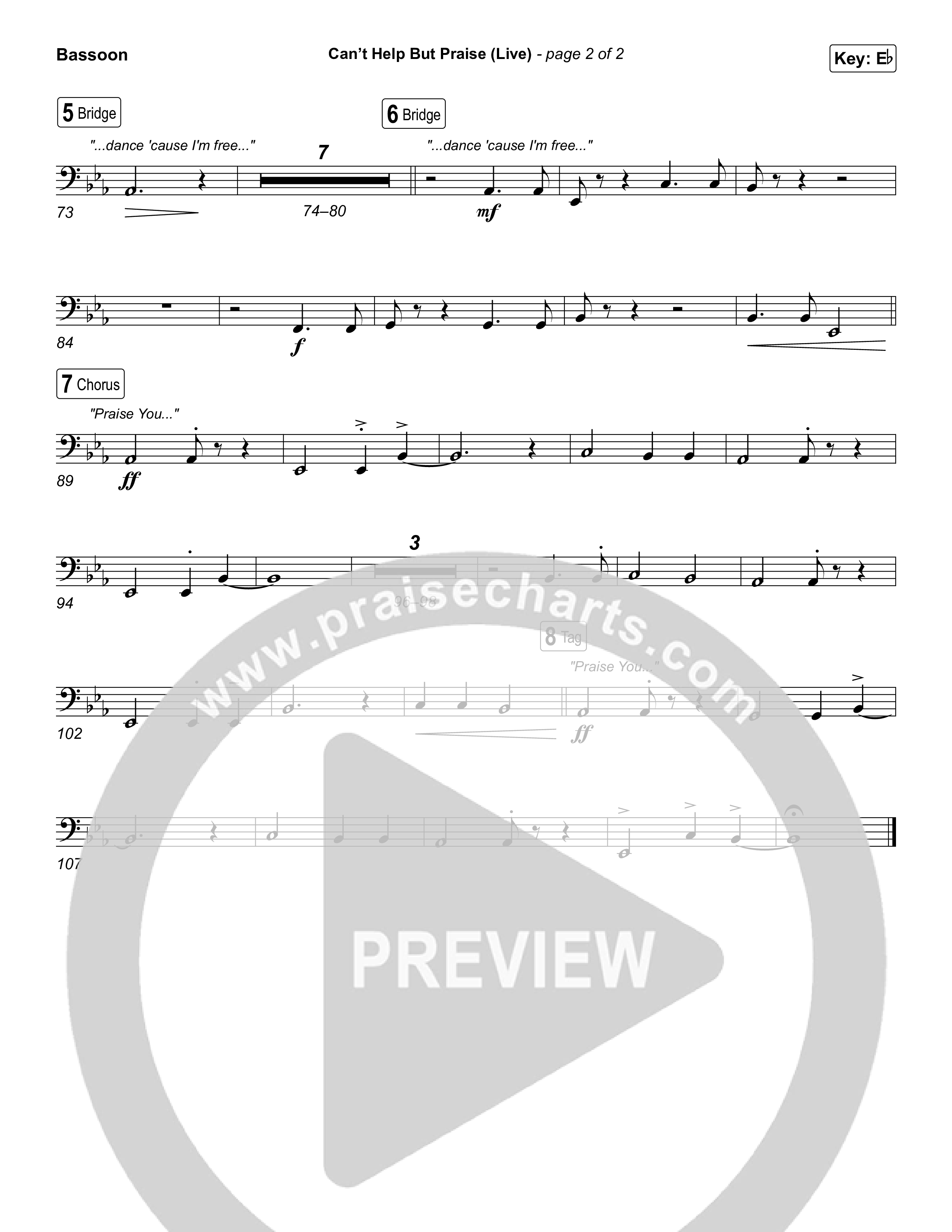 Can't Help But Praise (Live) Bassoon (Jordan Colle)