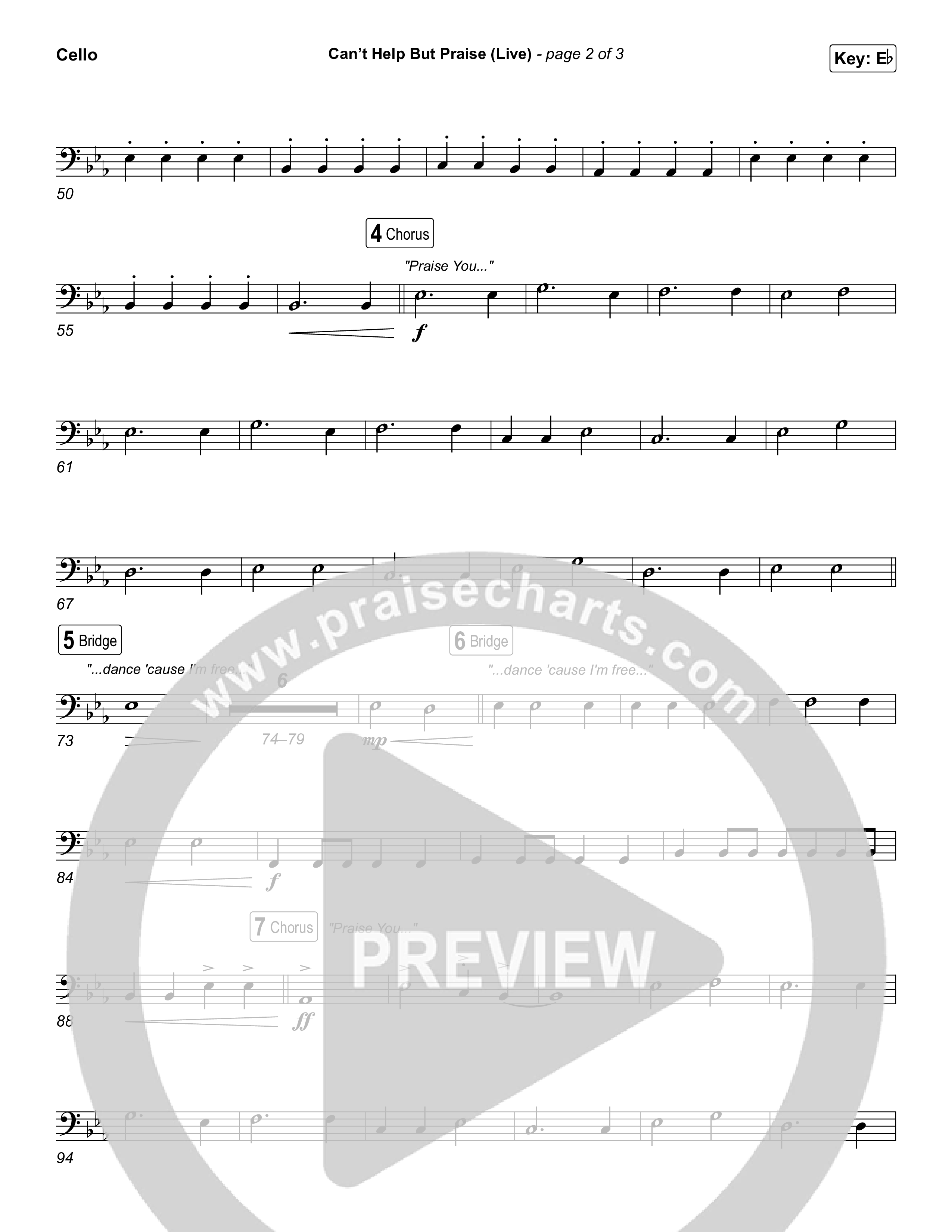 Can't Help But Praise (Live) Cello (Jordan Colle)