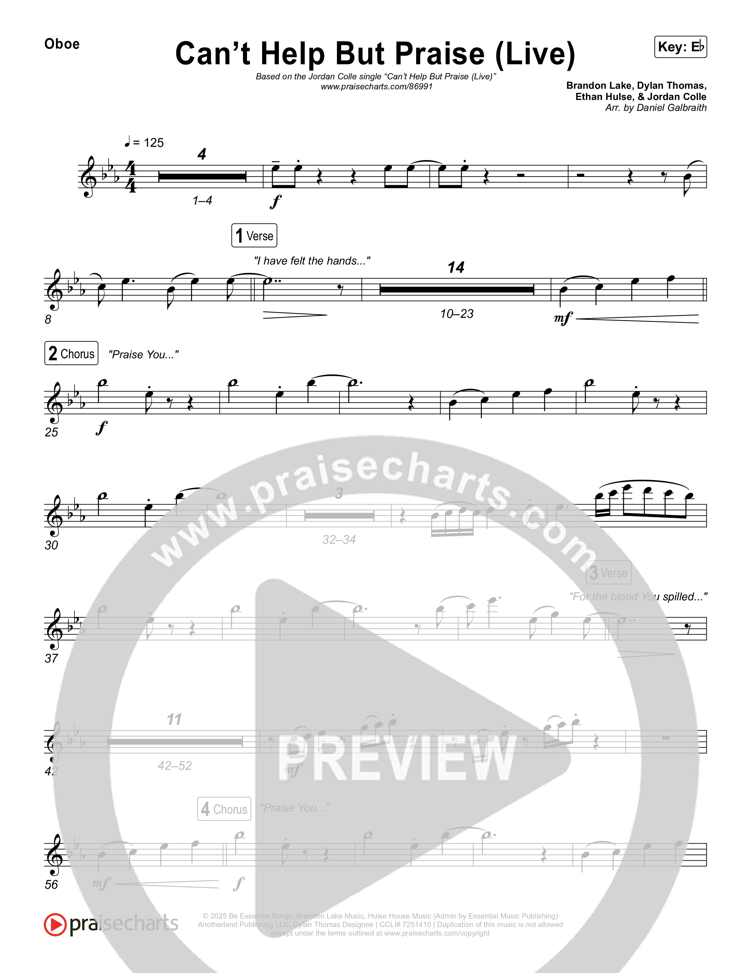 Can't Help But Praise (Live) Wind Pack (Jordan Colle)