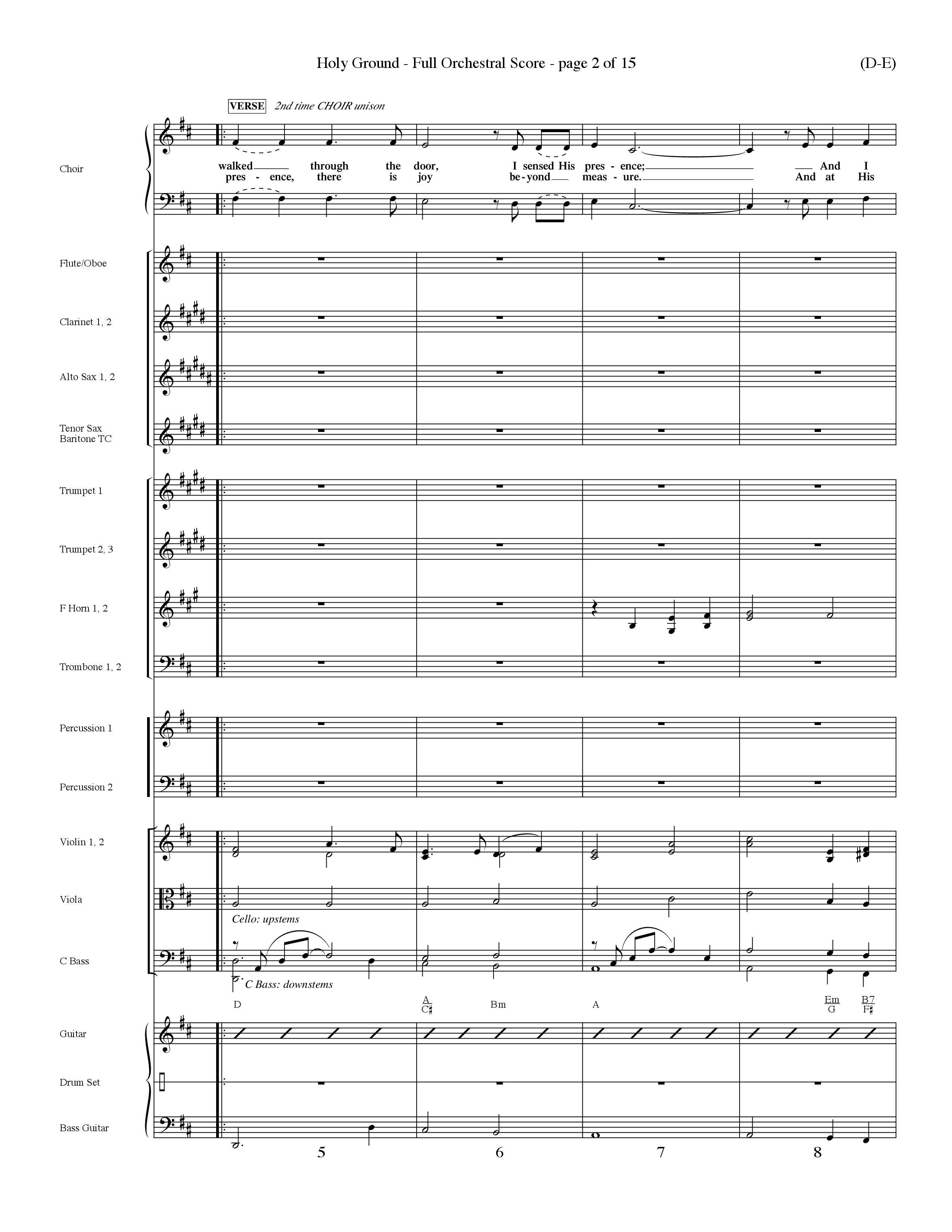 Holy Ground (Choral Anthem SATB) Orchestration (Word Music Choral / Orch. Don Hart / Orch. Wayne Yankie)