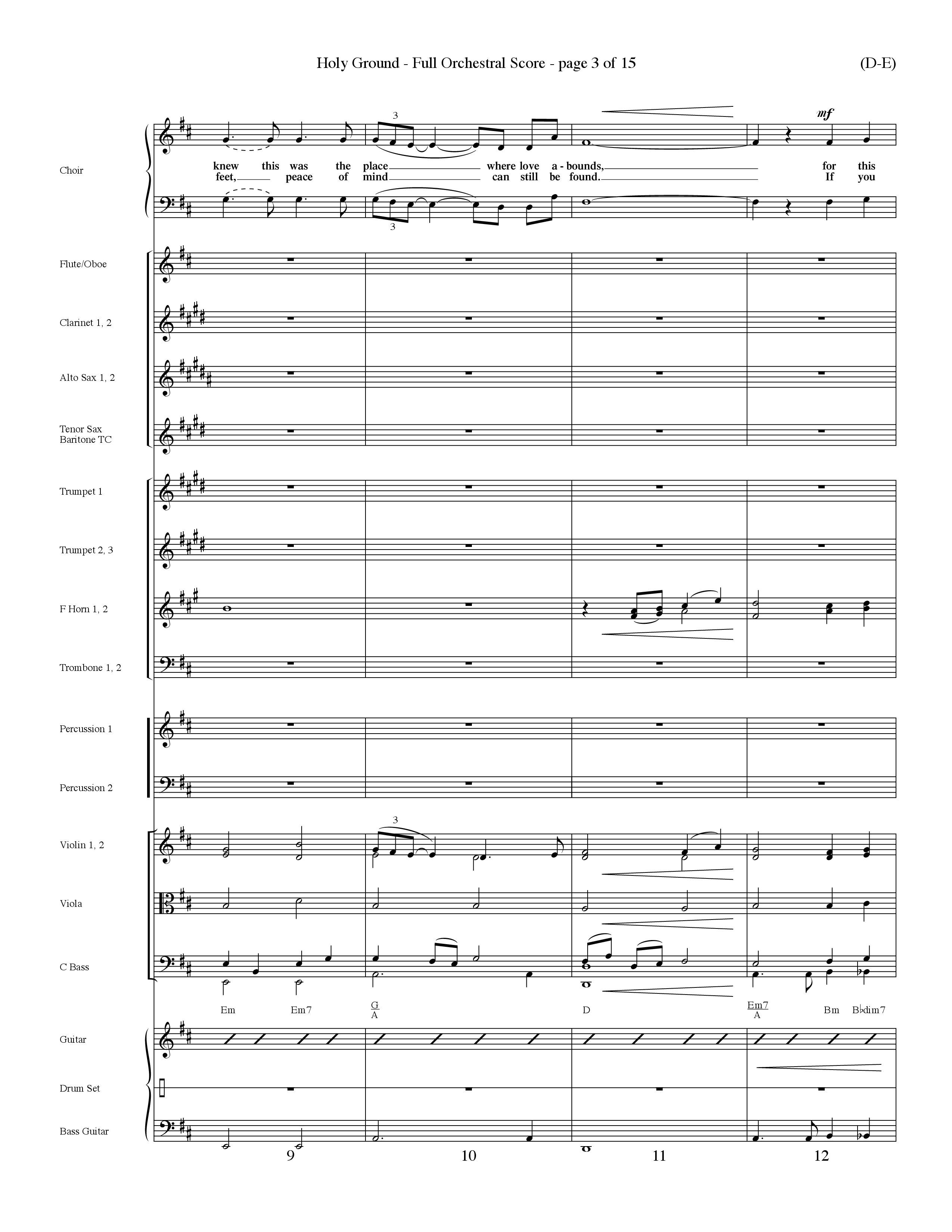 Holy Ground (Choral Anthem SATB) Orchestration (Word Music Choral / Orch. Don Hart / Orch. Wayne Yankie)