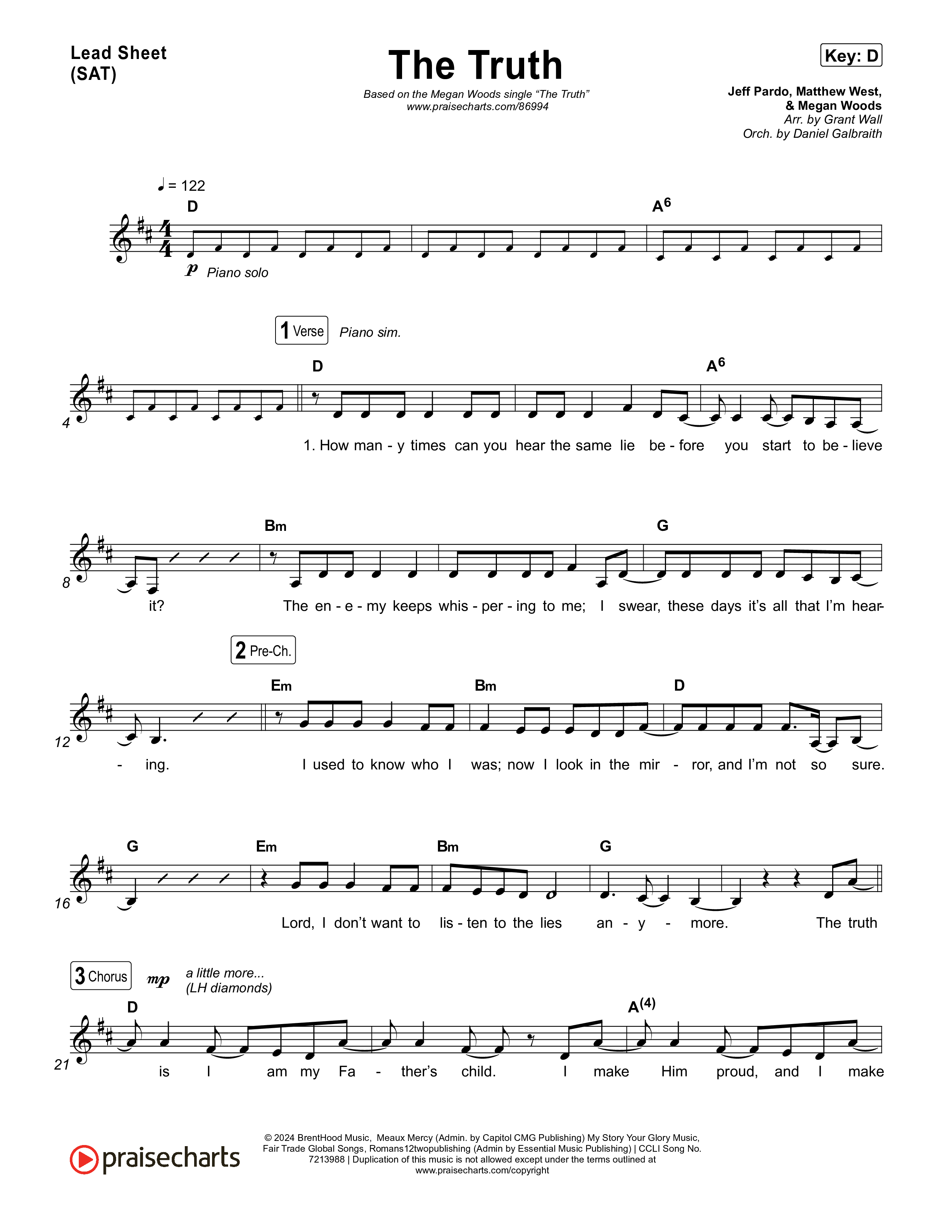 The Truth Lead Sheet (SAT) (Megan Woods)