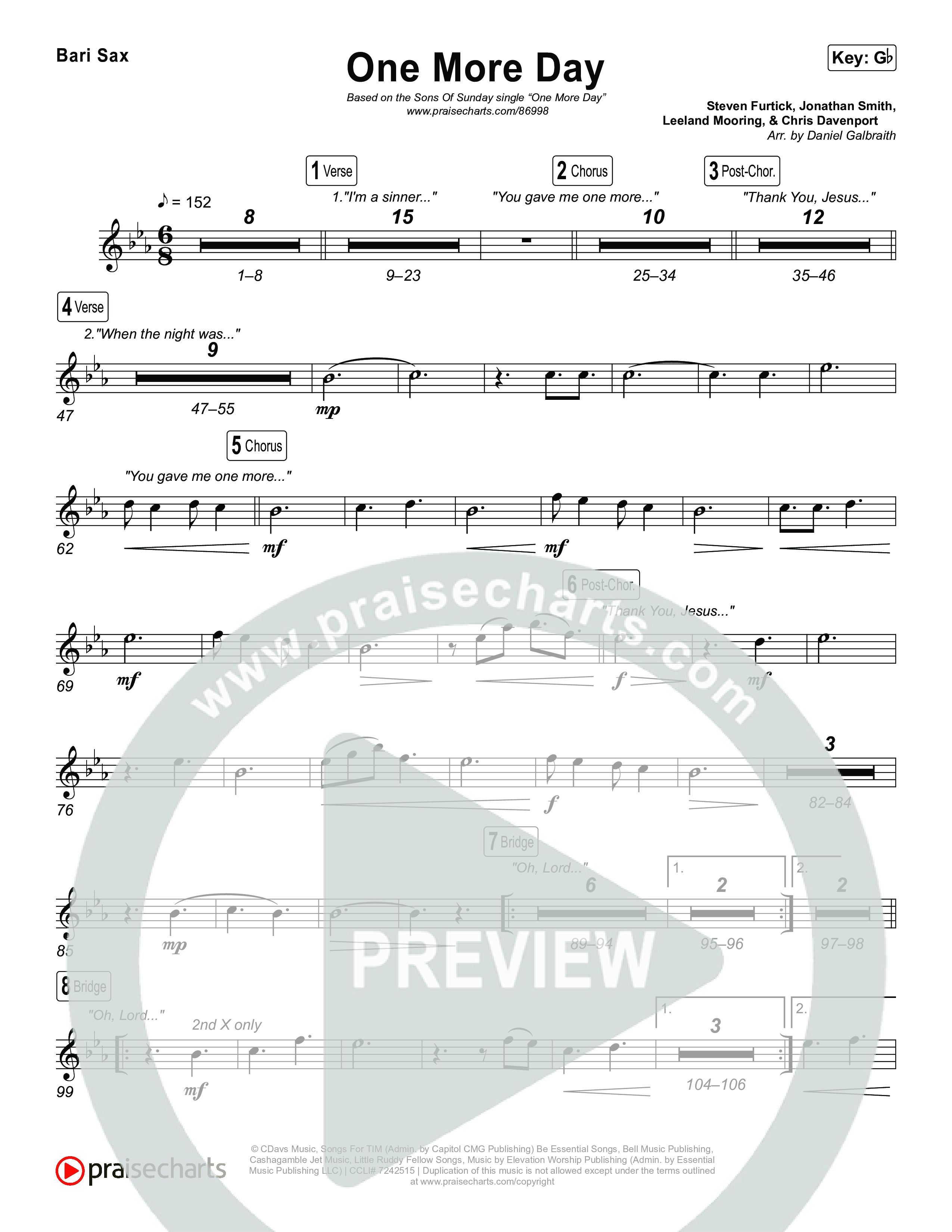 One More Day Bari Sax (Sons Of Sunday)