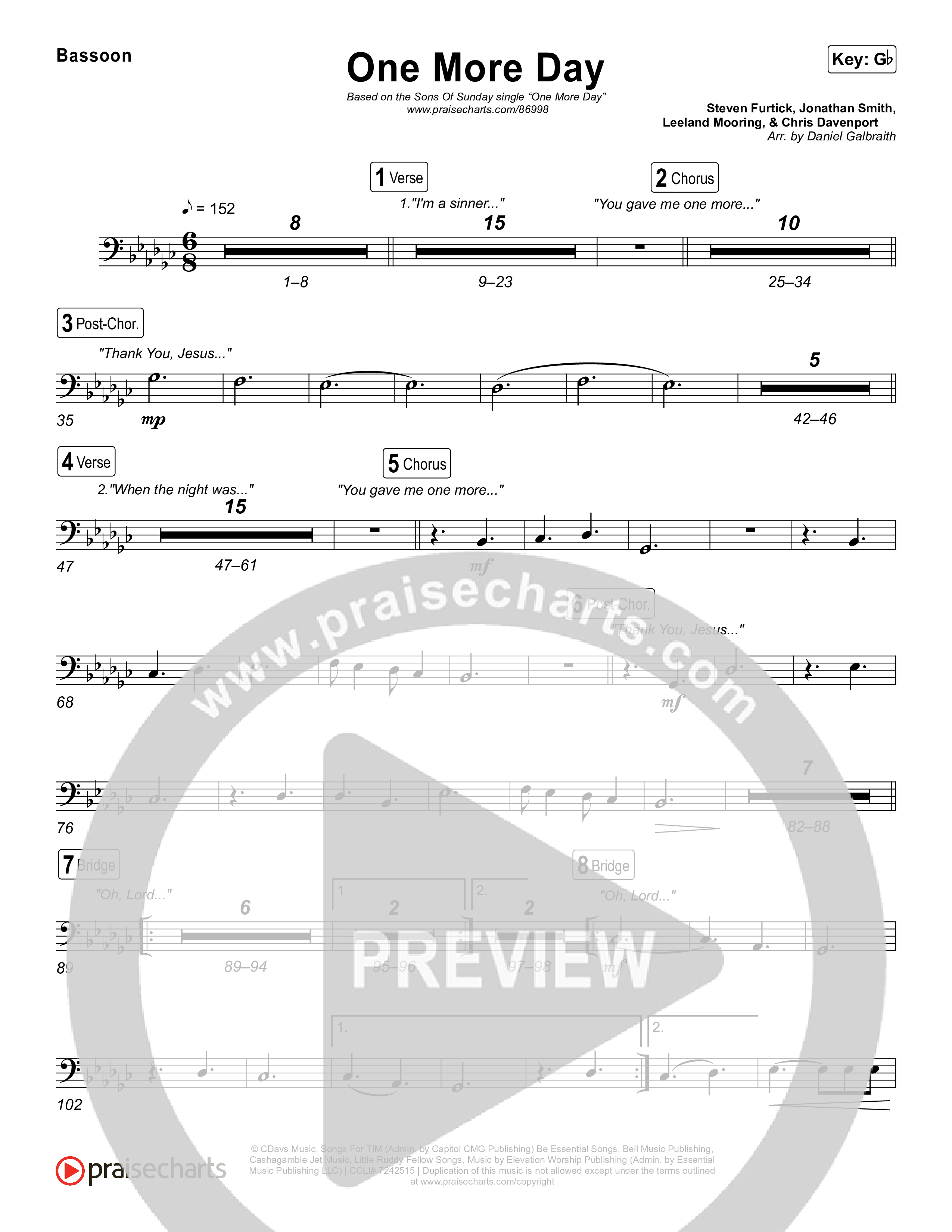 One More Day Bassoon (Sons Of Sunday)