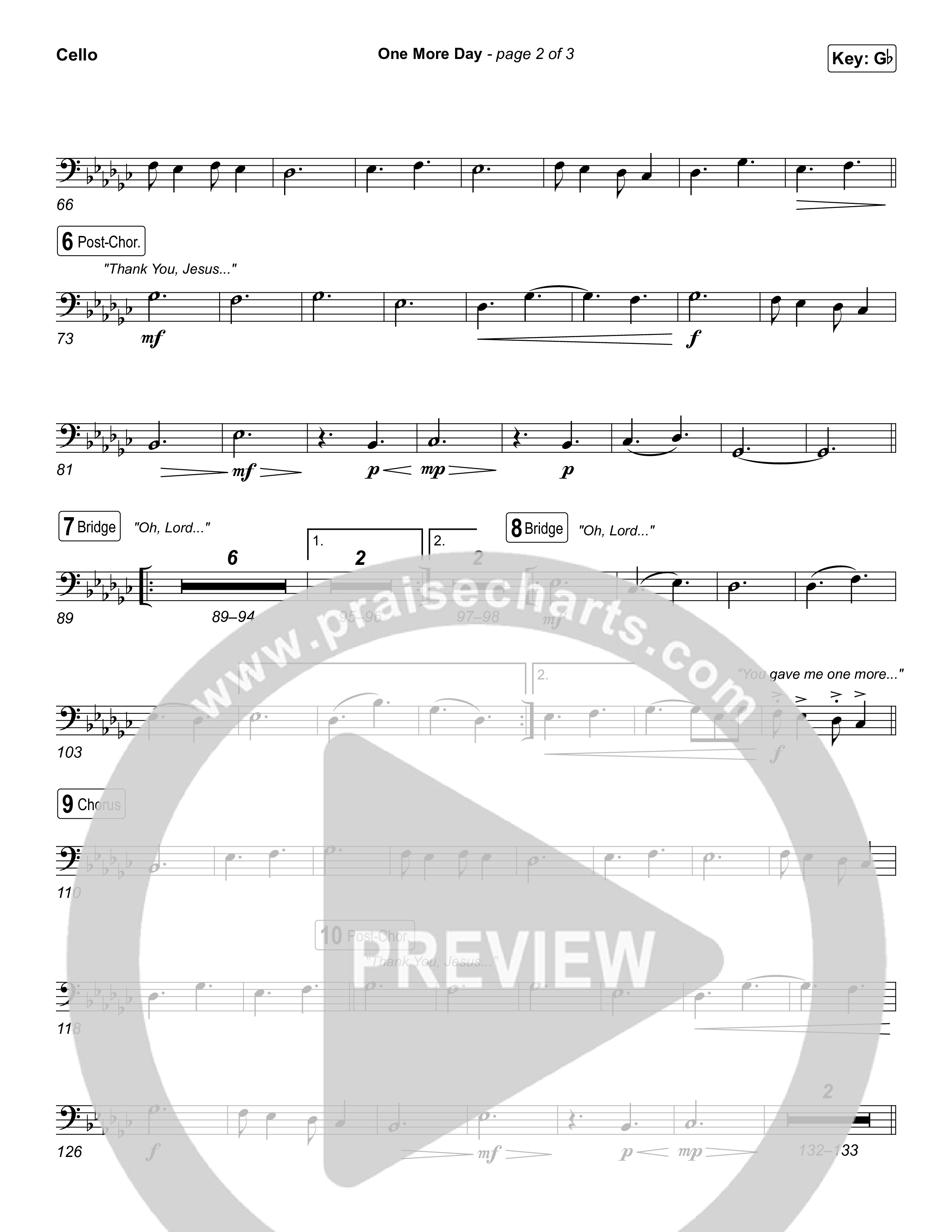 One More Day Cello (Sons Of Sunday)