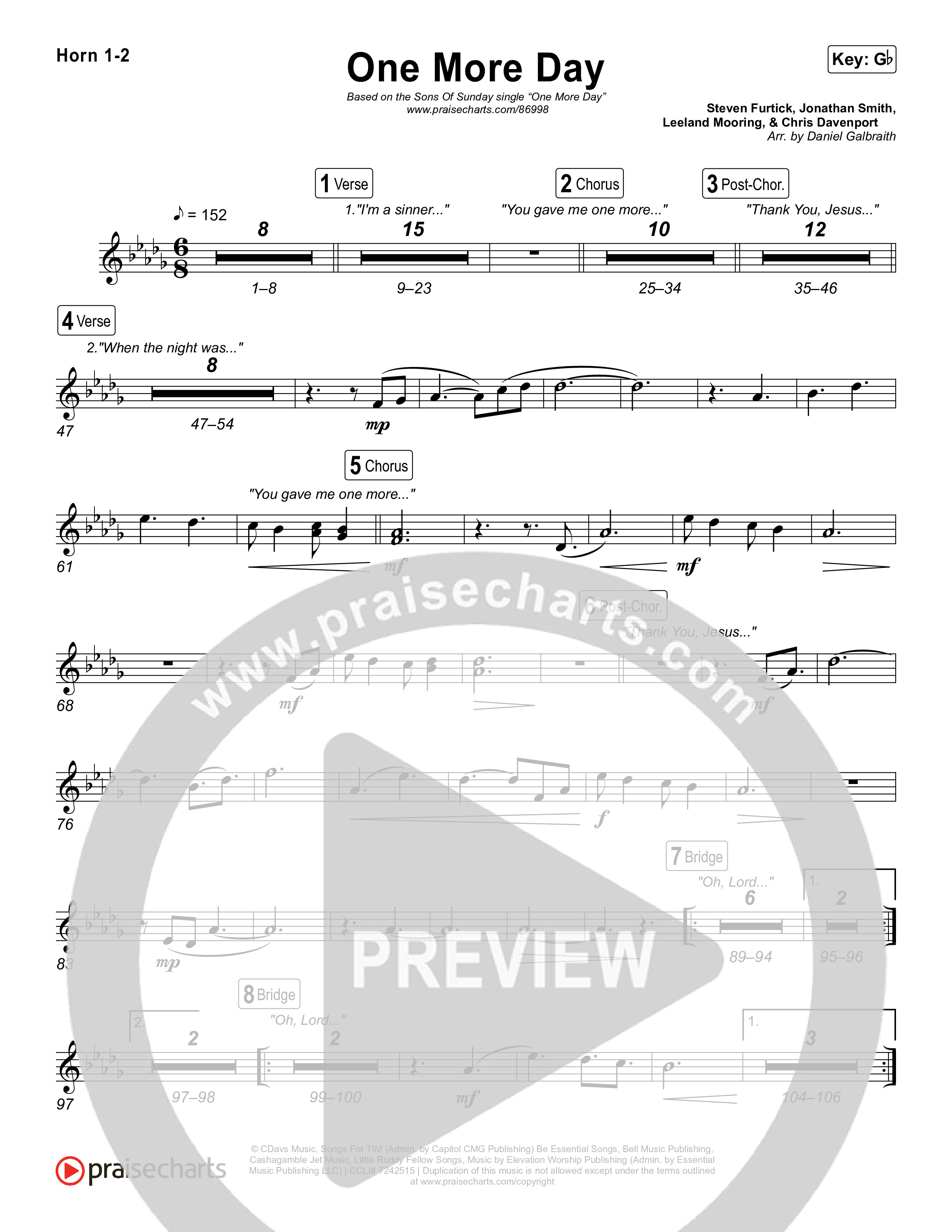 One More Day French Horn 1,2 (Sons Of Sunday)