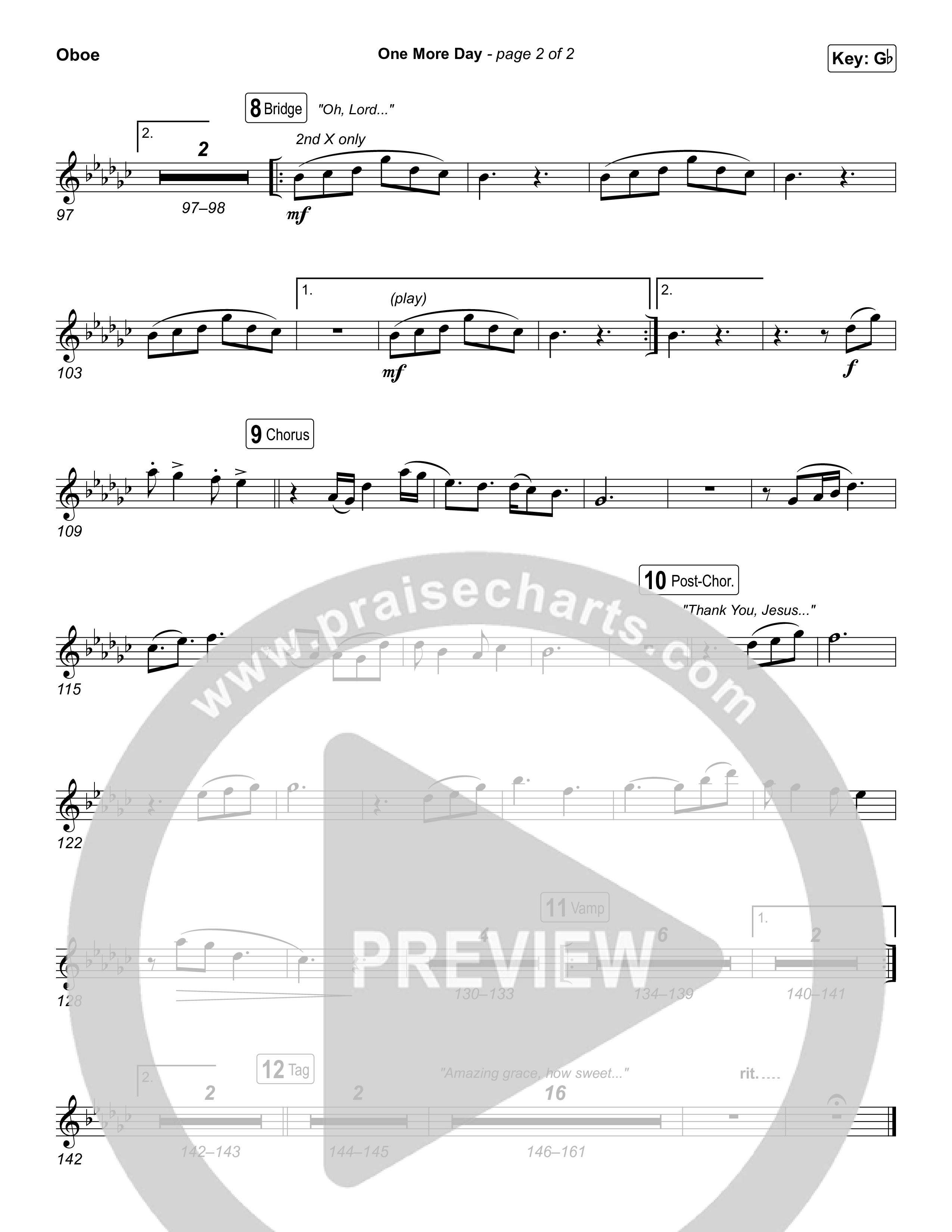 One More Day Oboe (Sons Of Sunday)