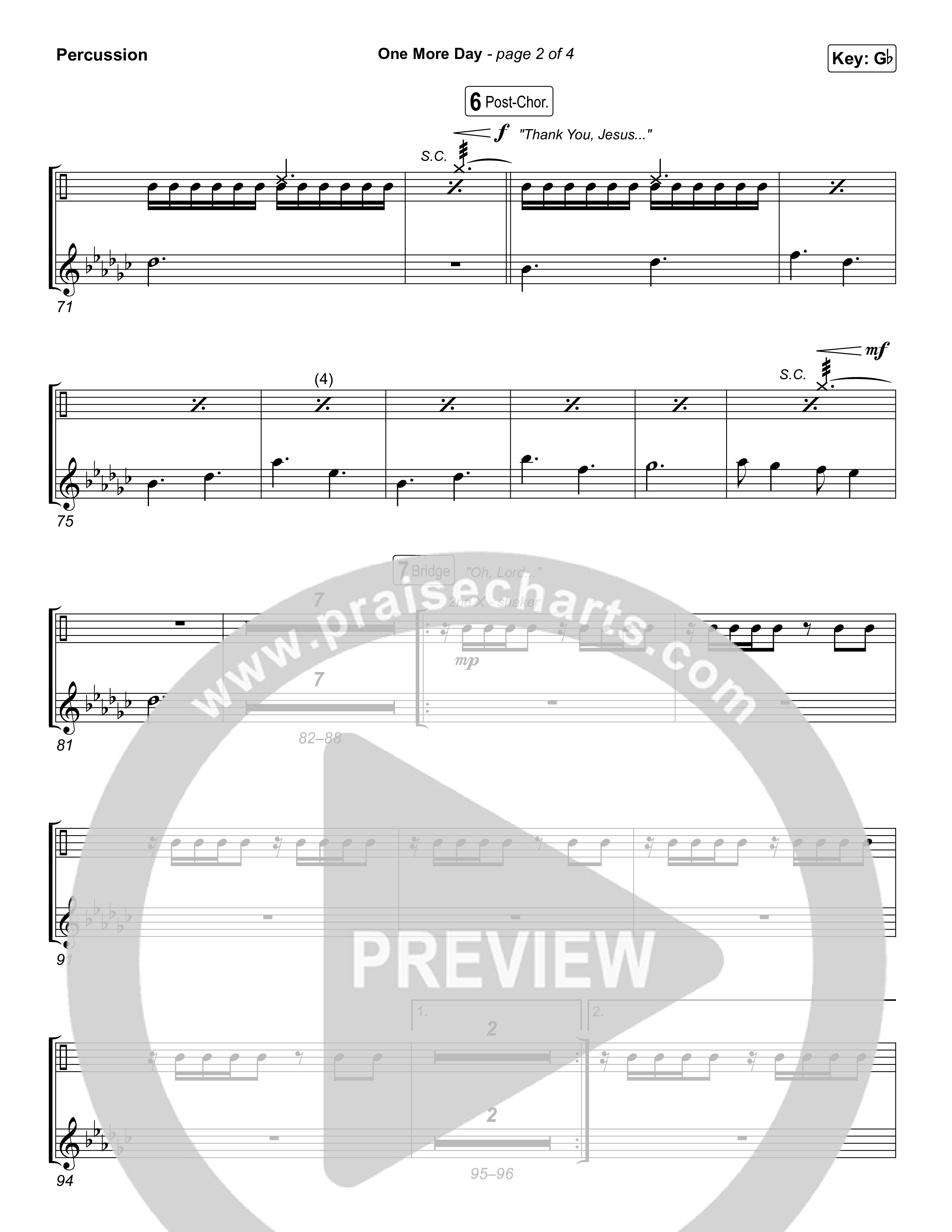 One More Day Percussion (Sons Of Sunday)