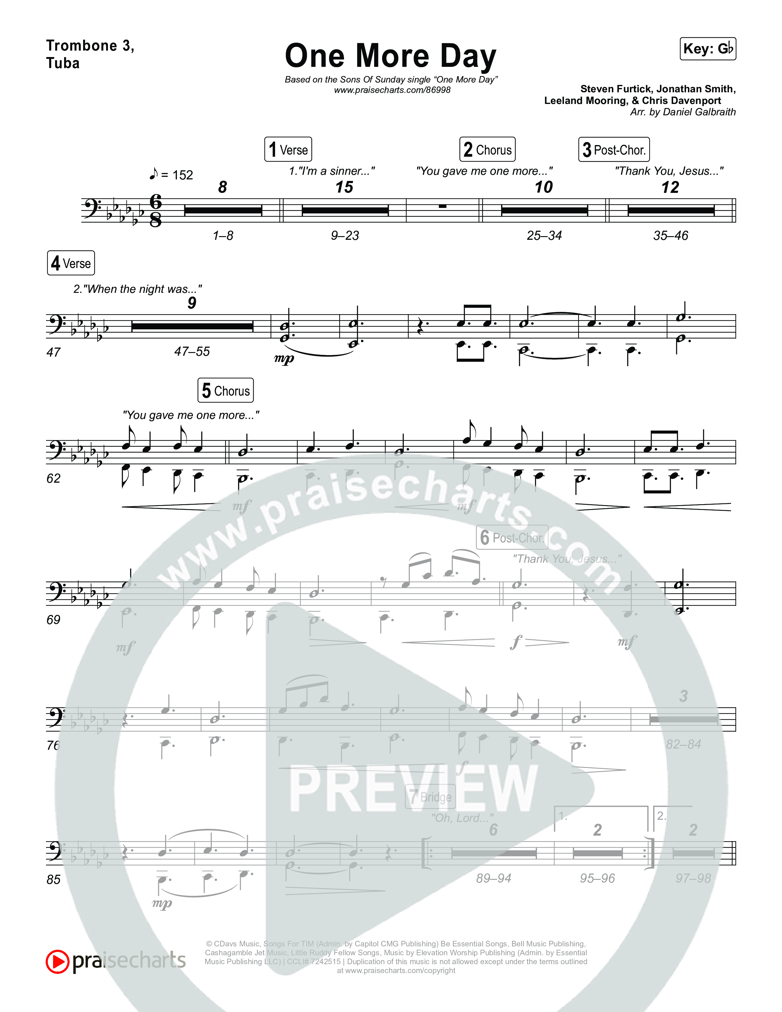 One More Day Trombone 1,2 (Sons Of Sunday)