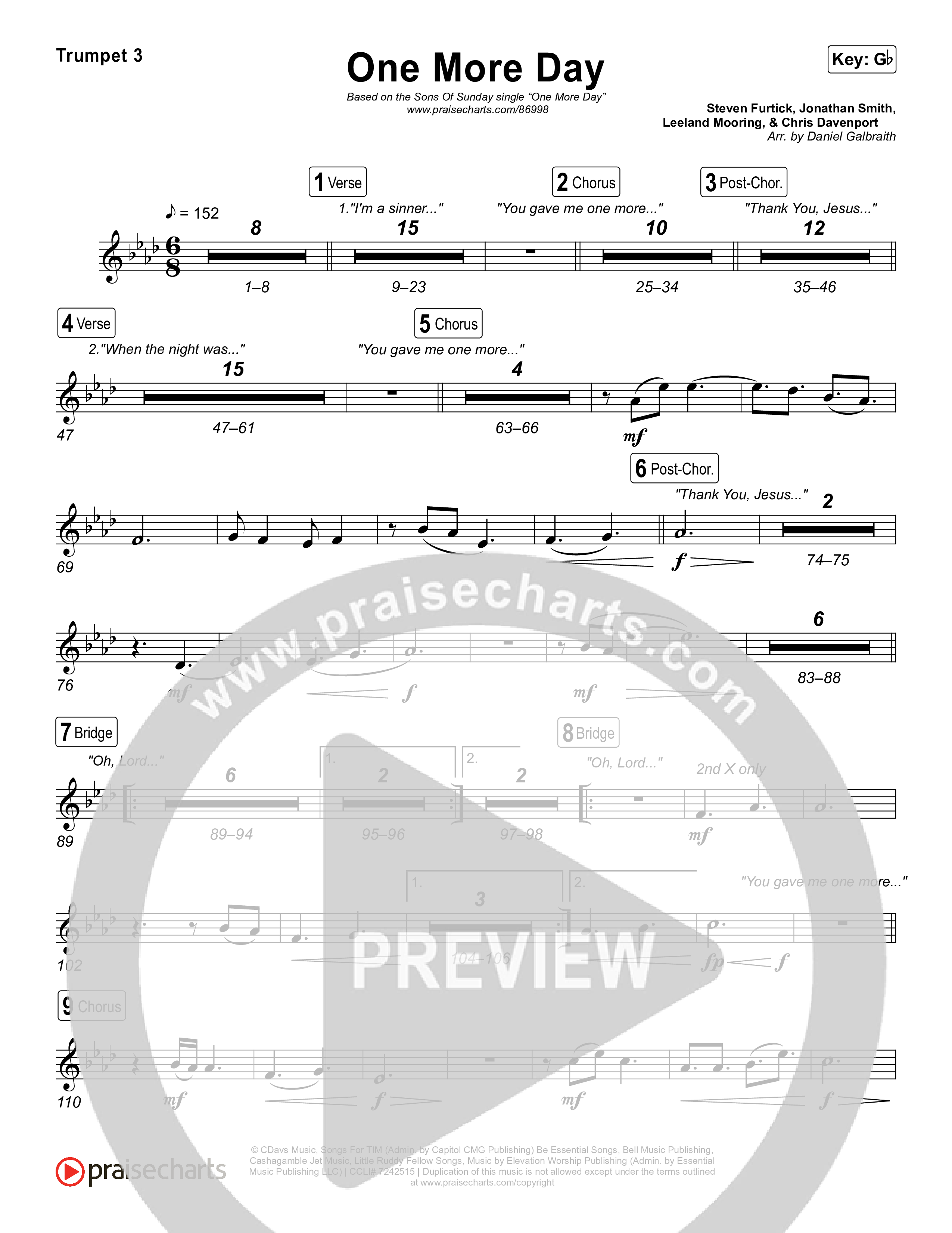 One More Day Trumpet 1,2 (Sons Of Sunday)