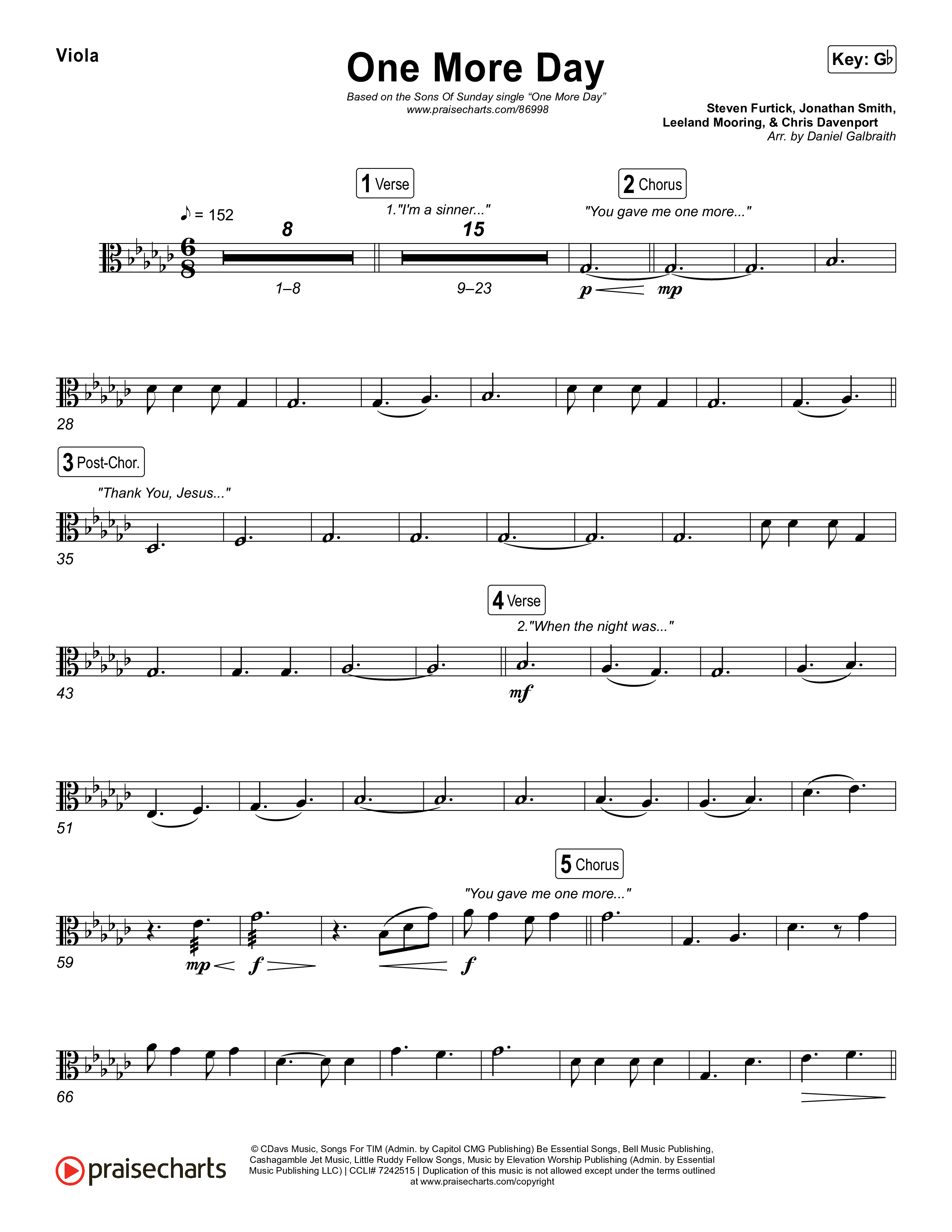 One More Day Viola (Sons Of Sunday)