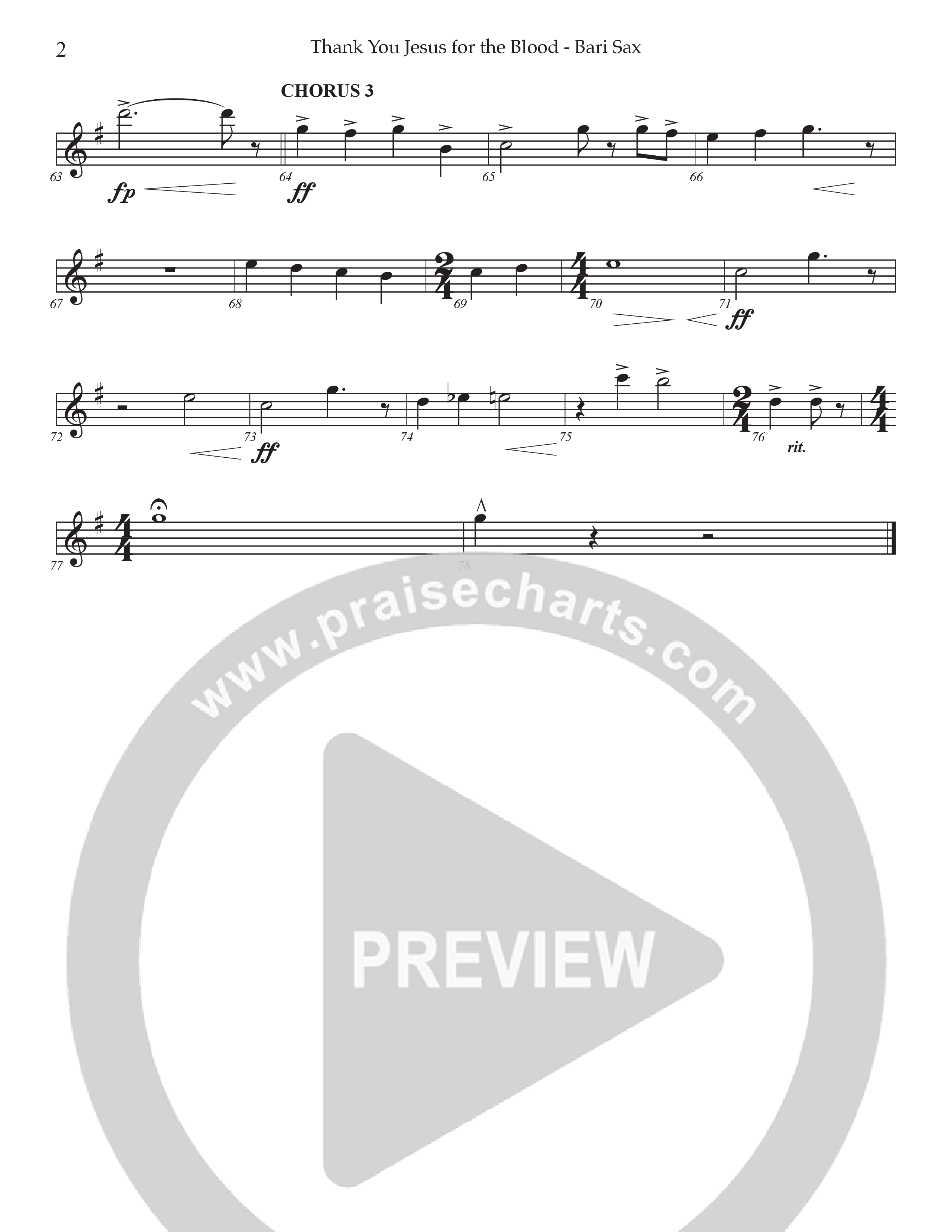 Thank You Jesus For The Blood (Choral Anthem SATB) Bari Sax (Prestonwood Worship / Arr. Jonathan Walker)