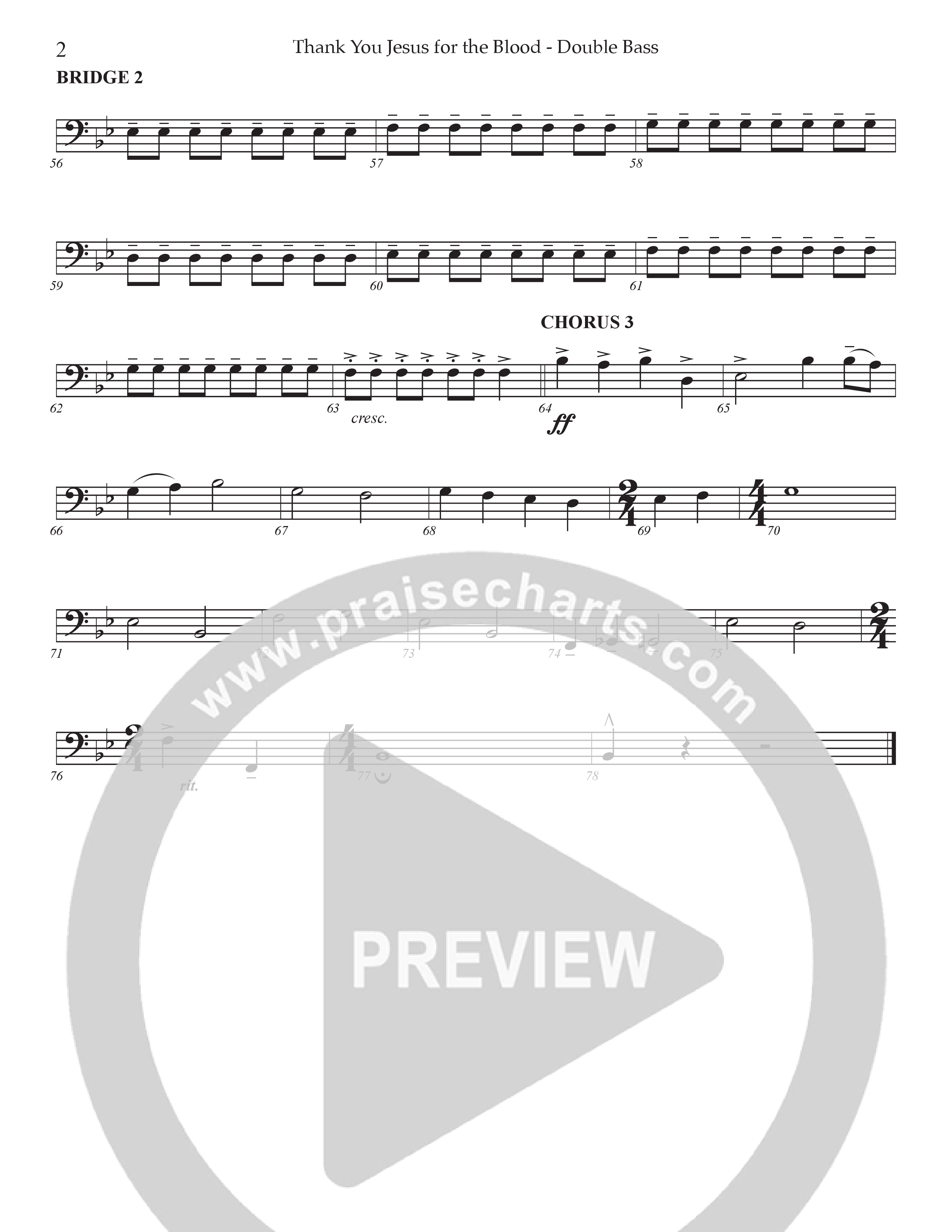 Thank You Jesus For The Blood (Choral Anthem SATB) Double Bass (Prestonwood Worship / Arr. Jonathan Walker)