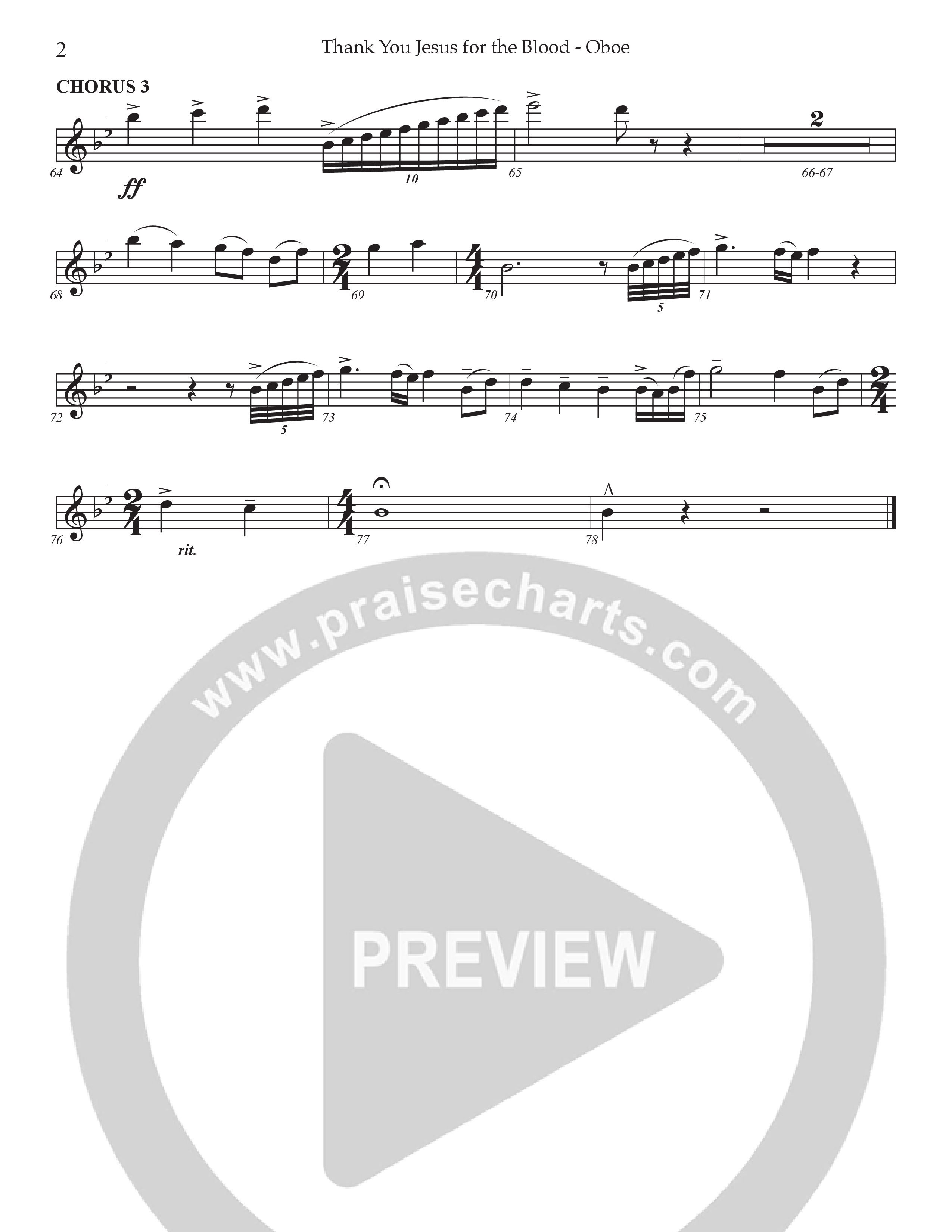 Thank You Jesus For The Blood (Choral Anthem SATB) Oboe (Prestonwood Worship / Arr. Jonathan Walker)