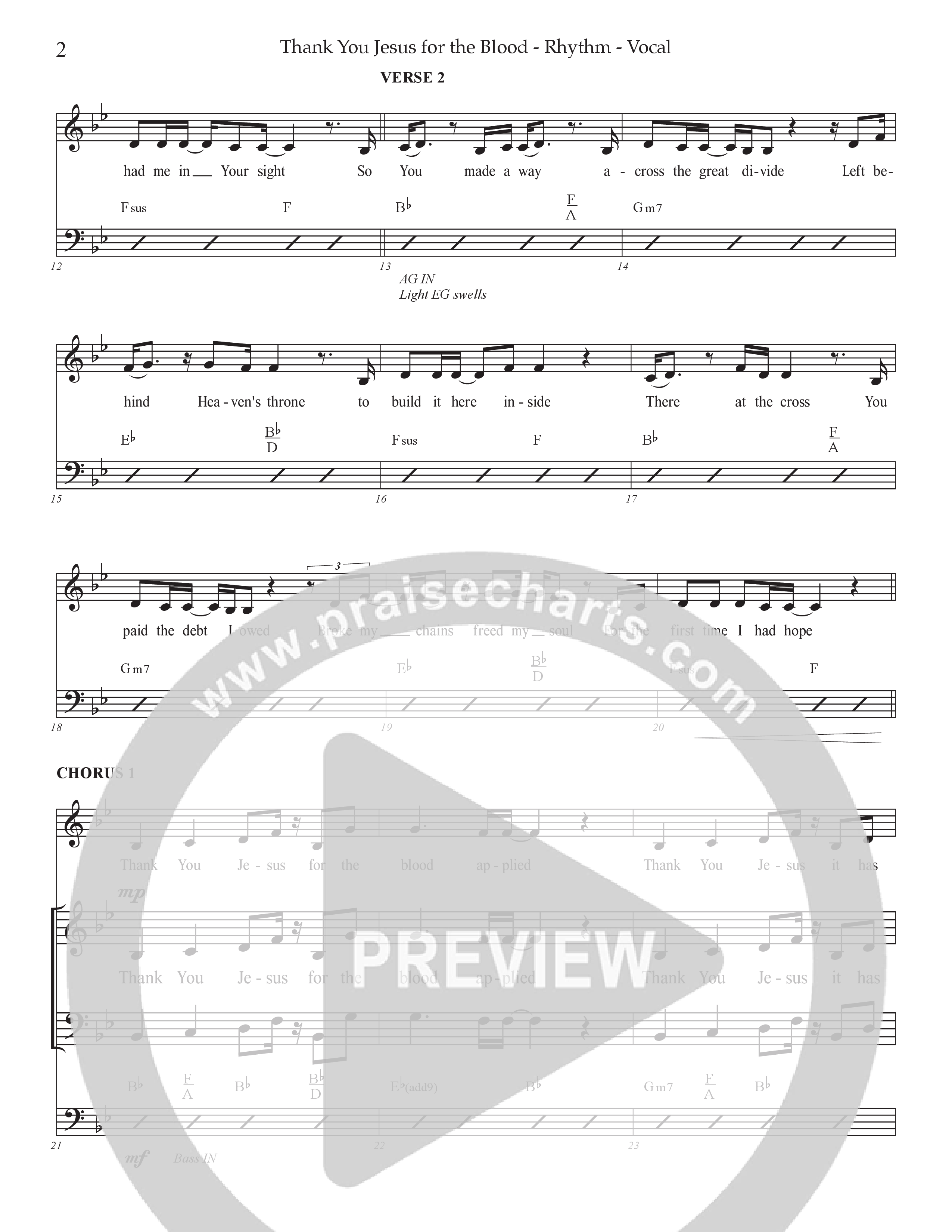 Thank You Jesus For The Blood (Choral Anthem SATB) Rhythm/Vocal (Prestonwood Worship / Arr. Jonathan Walker)