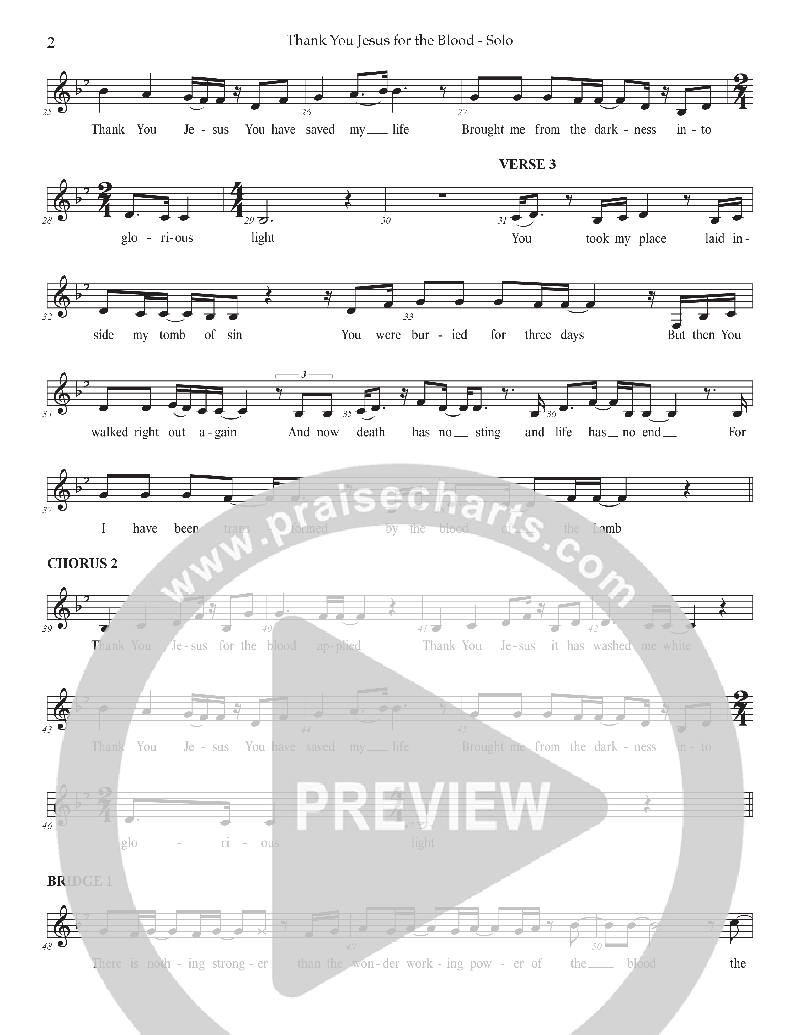 Thank You Jesus For The Blood (Choral Anthem SATB) Vocal Solo (Prestonwood Worship / Arr. Jonathan Walker)