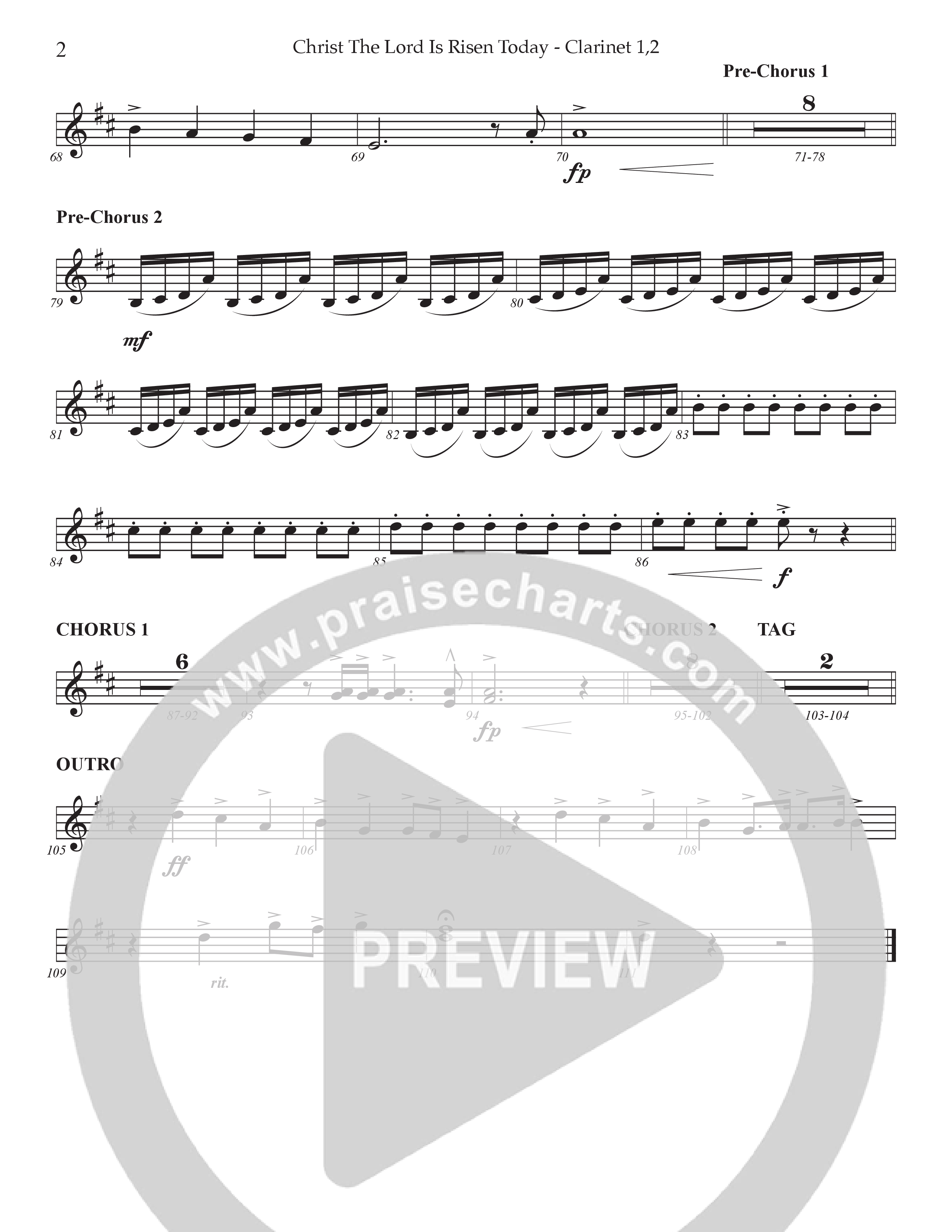 Christ The Lord Is Risen Today /  Holy Forever (Choral Anthem SATB) Clarinet 1/2 (Prestonwood Worship / Arr. Jonathan Walker)