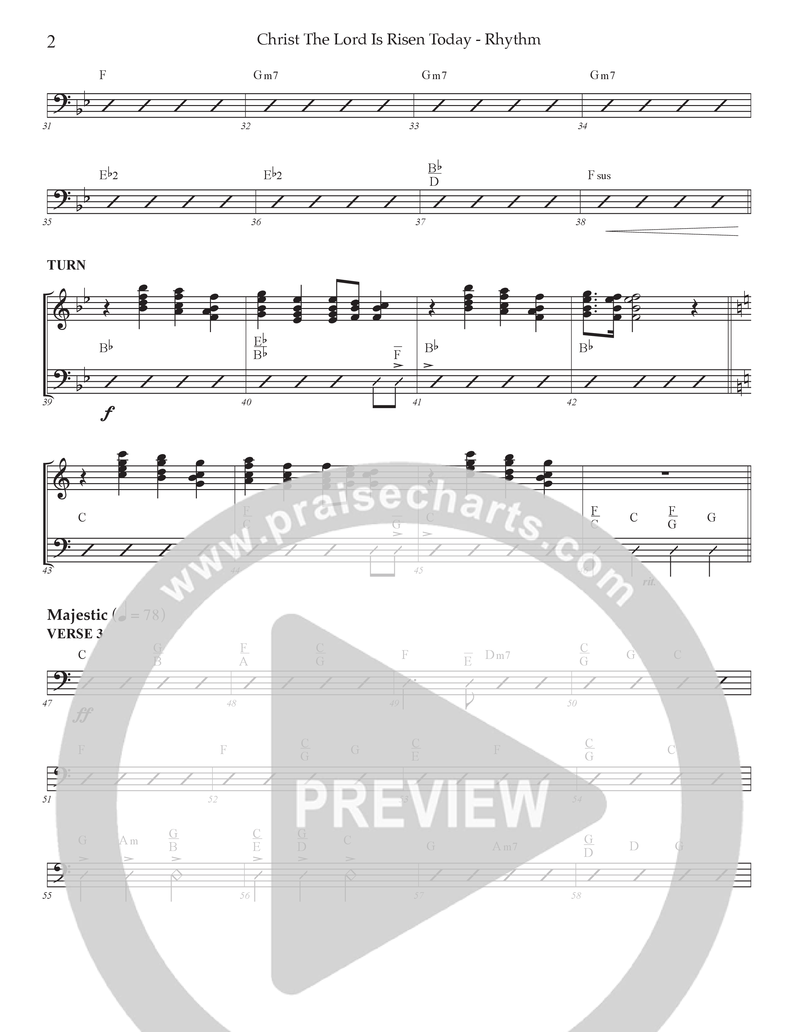 Christ The Lord Is Risen Today /  Holy Forever (Choral Anthem SATB) Rhythm Chart (Prestonwood Worship / Arr. Jonathan Walker)