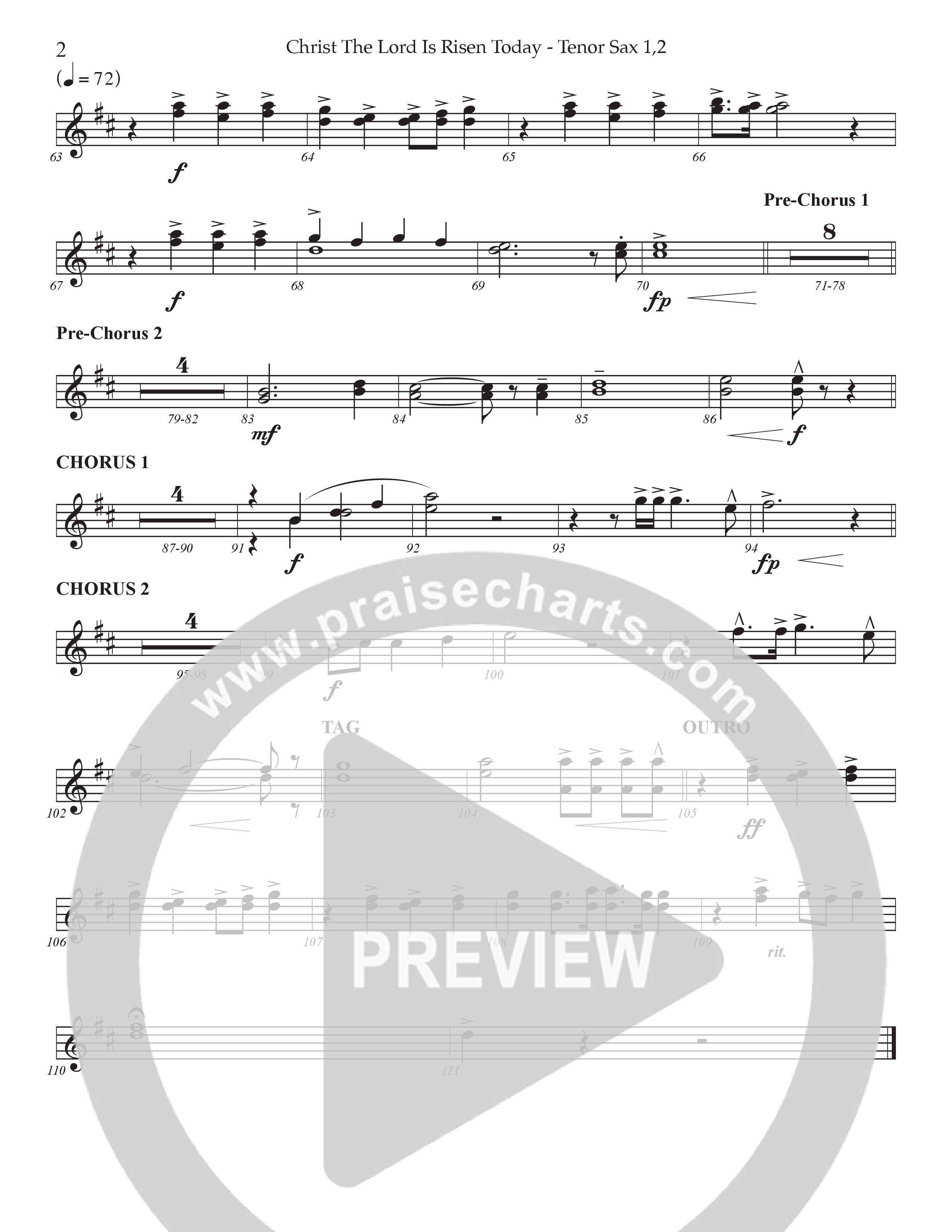 Christ The Lord Is Risen Today /  Holy Forever (Choral Anthem SATB) Tenor Sax 1/2 (Prestonwood Worship / Arr. Jonathan Walker)
