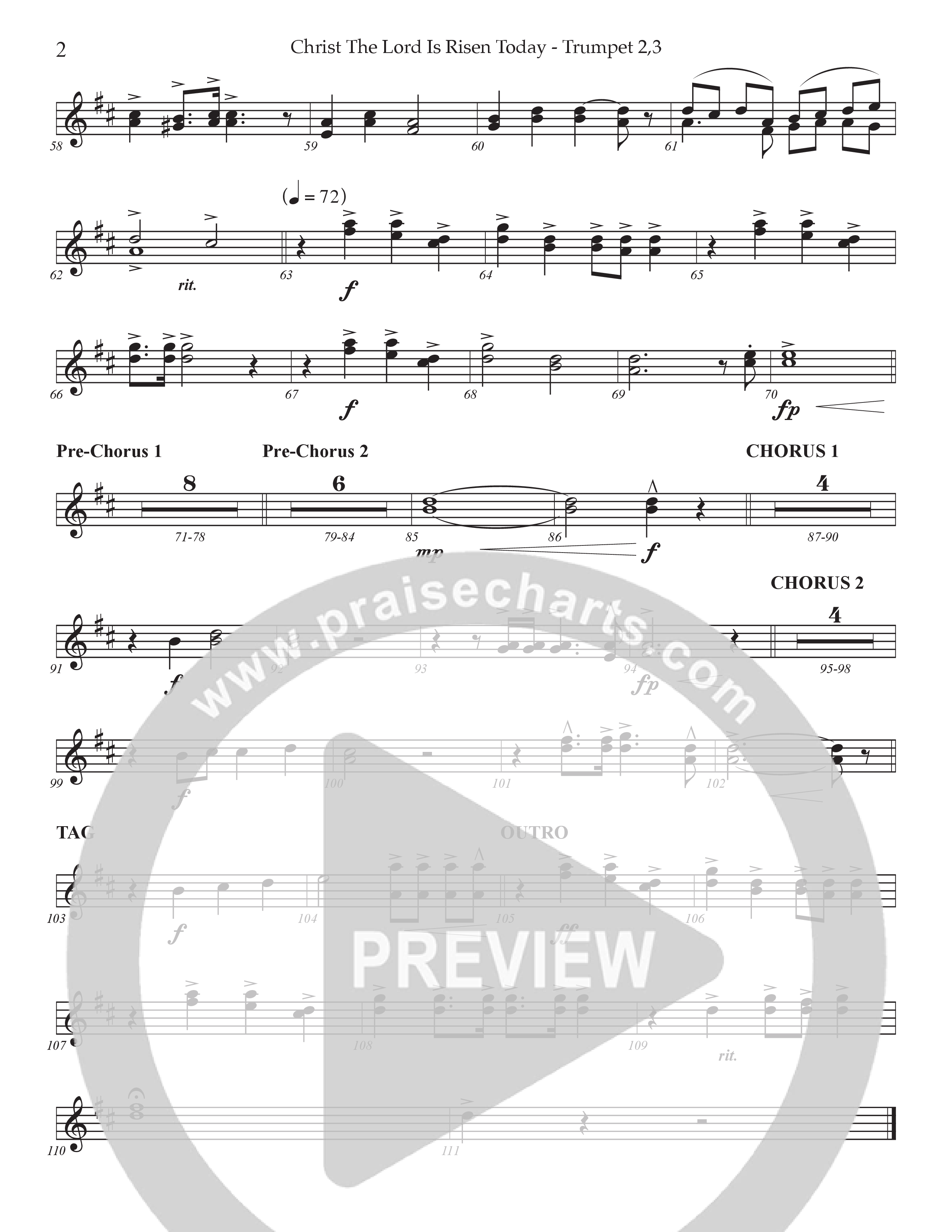 Christ The Lord Is Risen Today /  Holy Forever (Choral Anthem SATB) Trumpet 2/3 (Prestonwood Worship / Arr. Jonathan Walker)