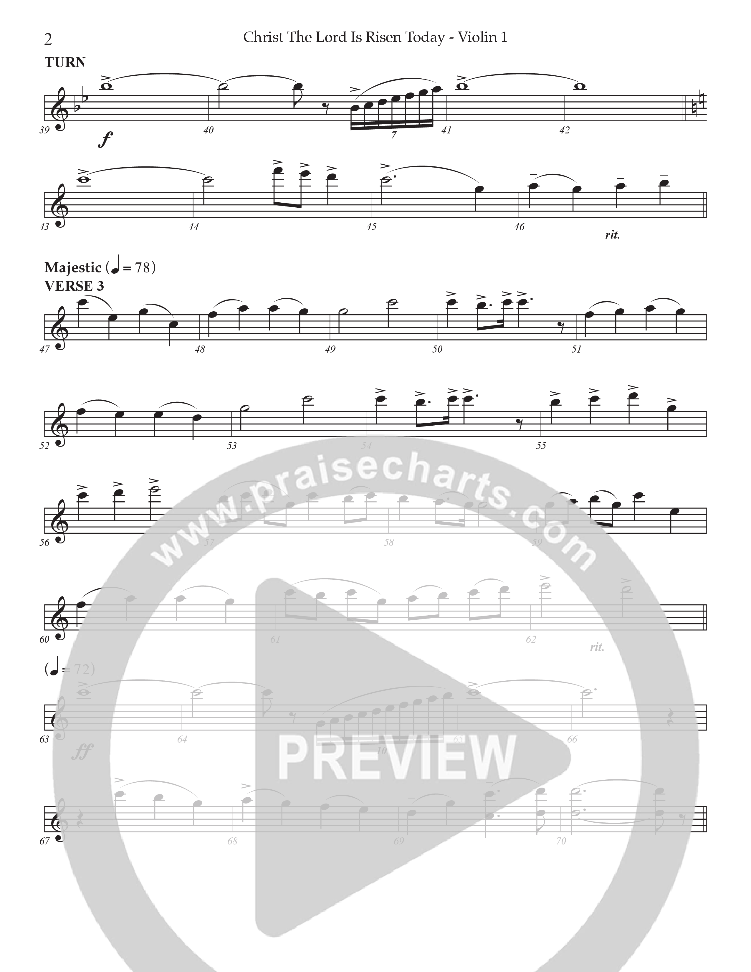 Christ The Lord Is Risen Today /  Holy Forever (Choral Anthem SATB) Violin 1 (Prestonwood Worship / Arr. Jonathan Walker)