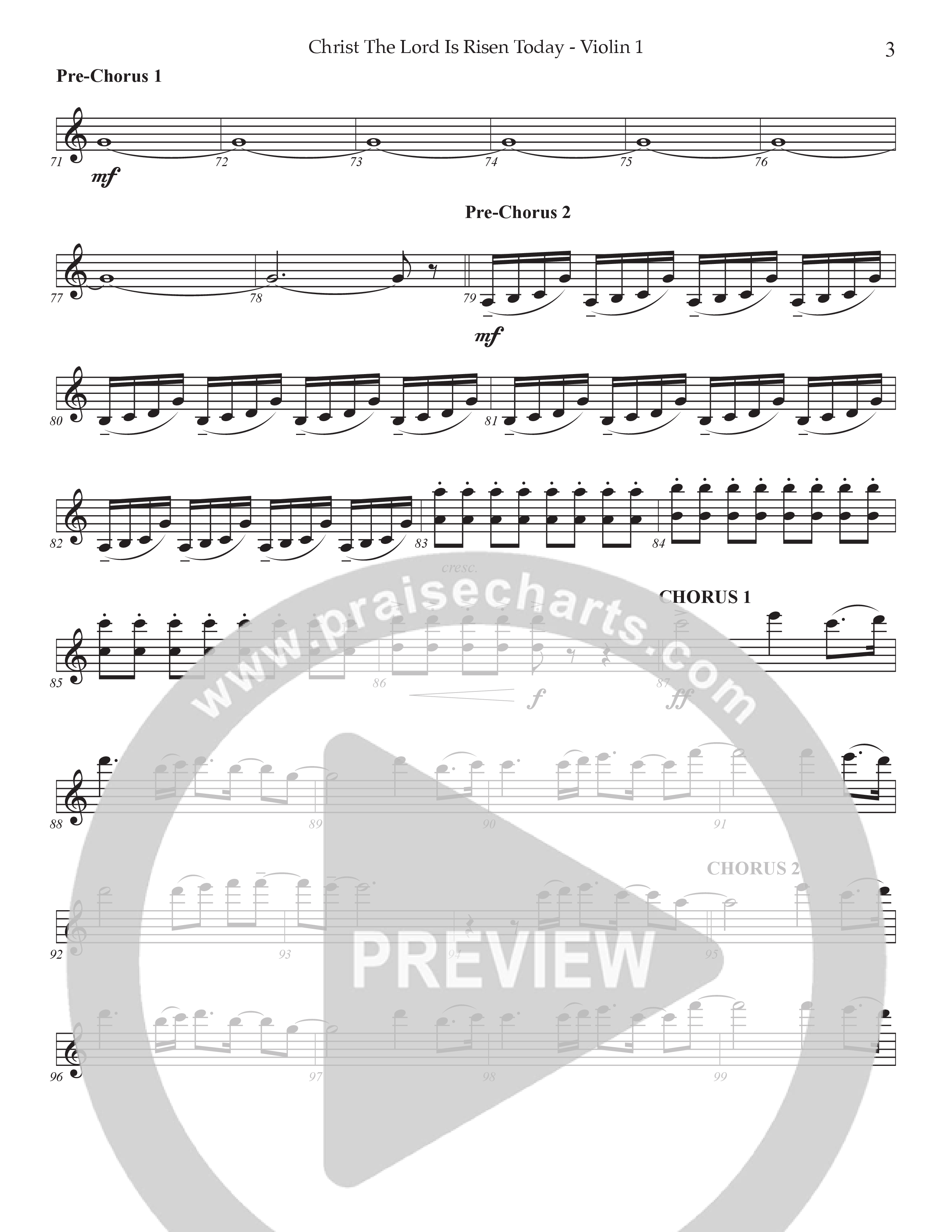 Christ The Lord Is Risen Today /  Holy Forever (Choral Anthem SATB) Violin 1 (Prestonwood Worship / Arr. Jonathan Walker)