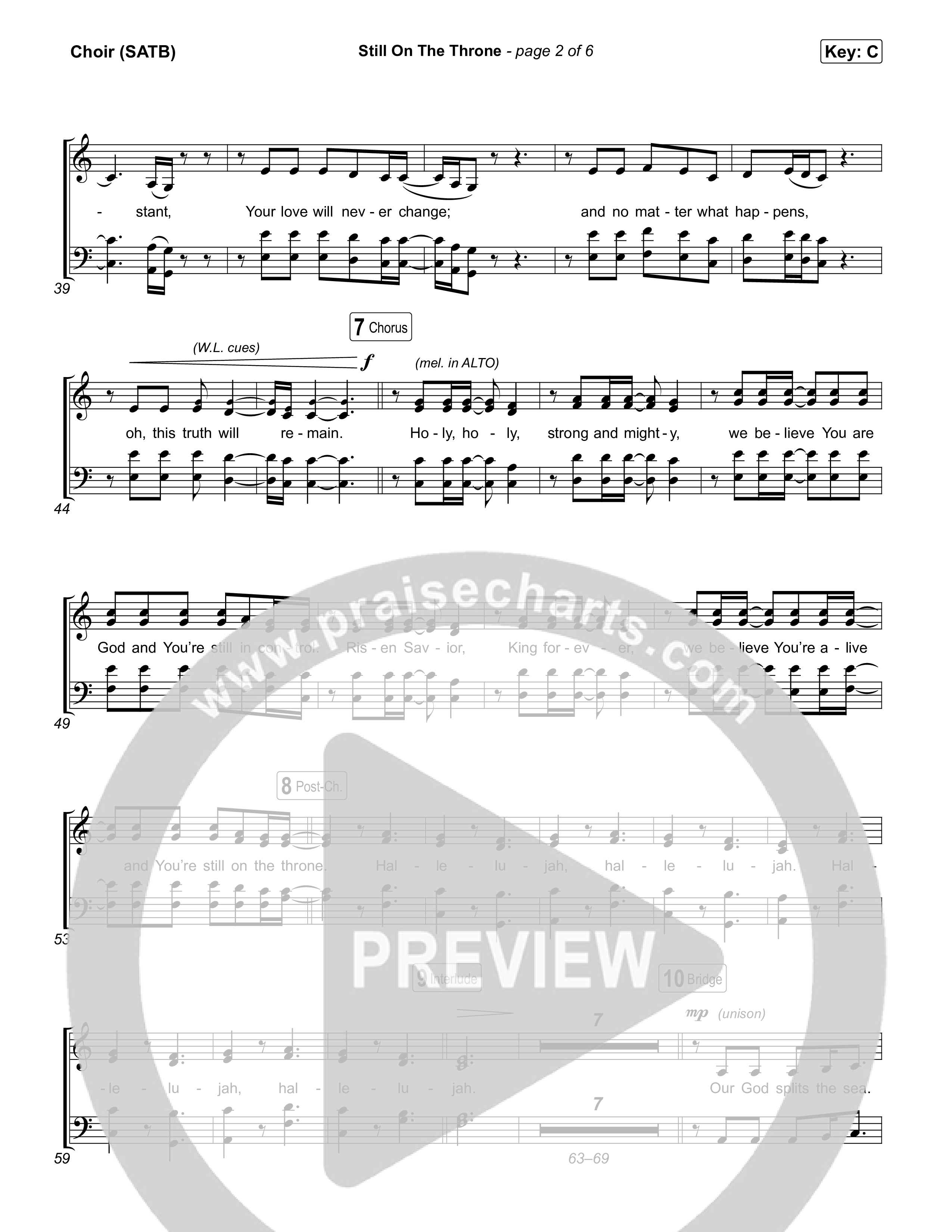 Still On The Throne Choir Sheet (SATB) (The Belonging Co / Danny Gokey)