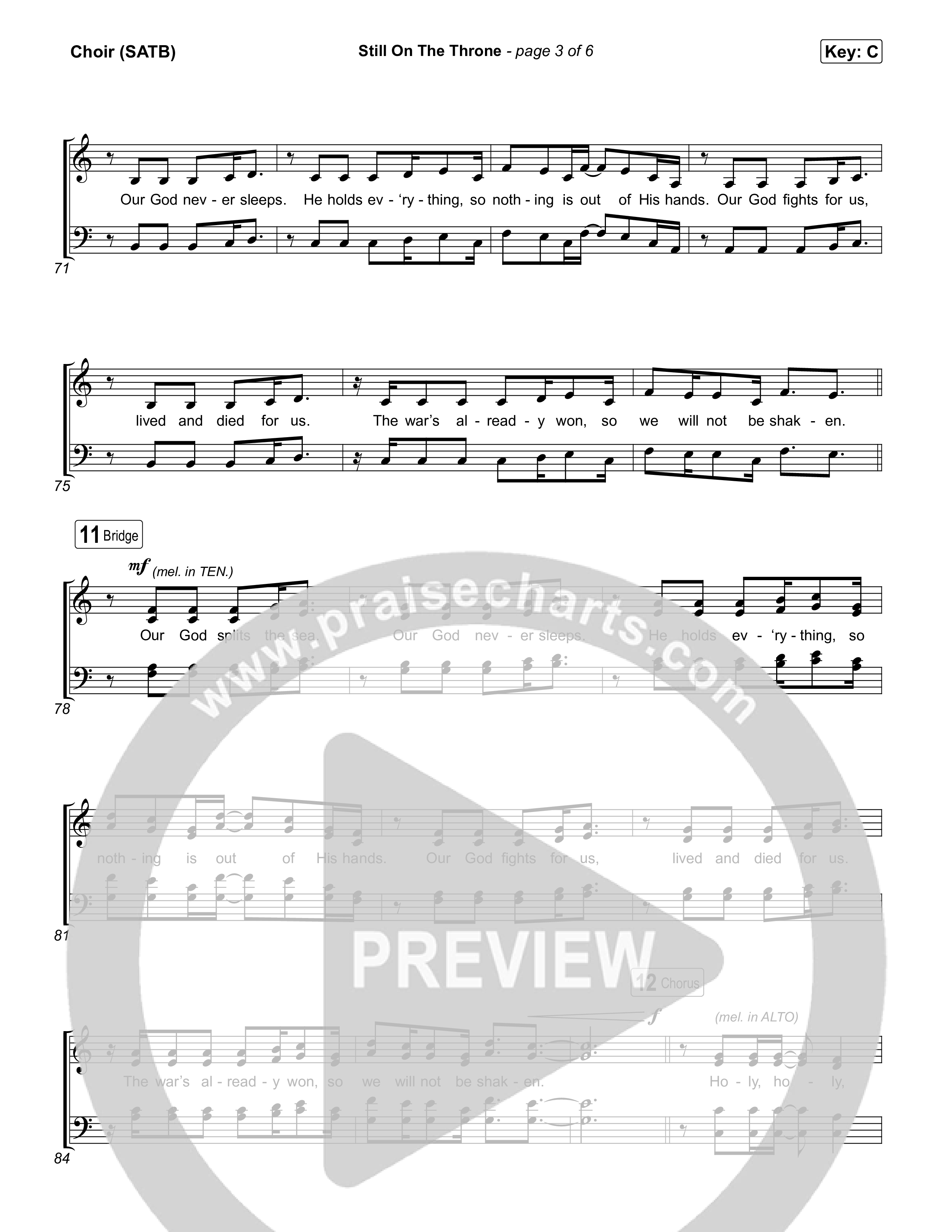Still On The Throne Choir Sheet (SATB) (The Belonging Co / Danny Gokey)