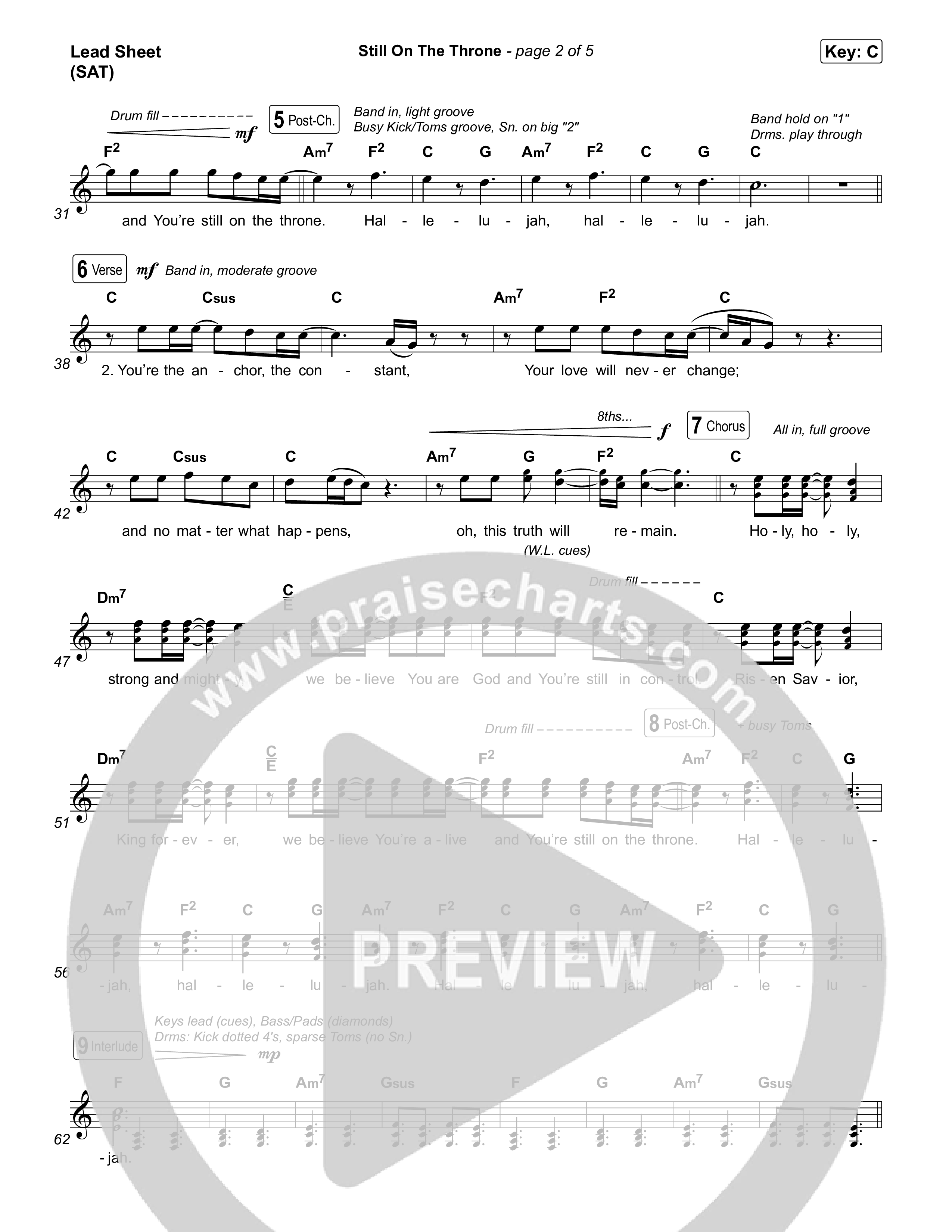 Still On The Throne Lead Sheet (SAT) (The Belonging Co / Danny Gokey)