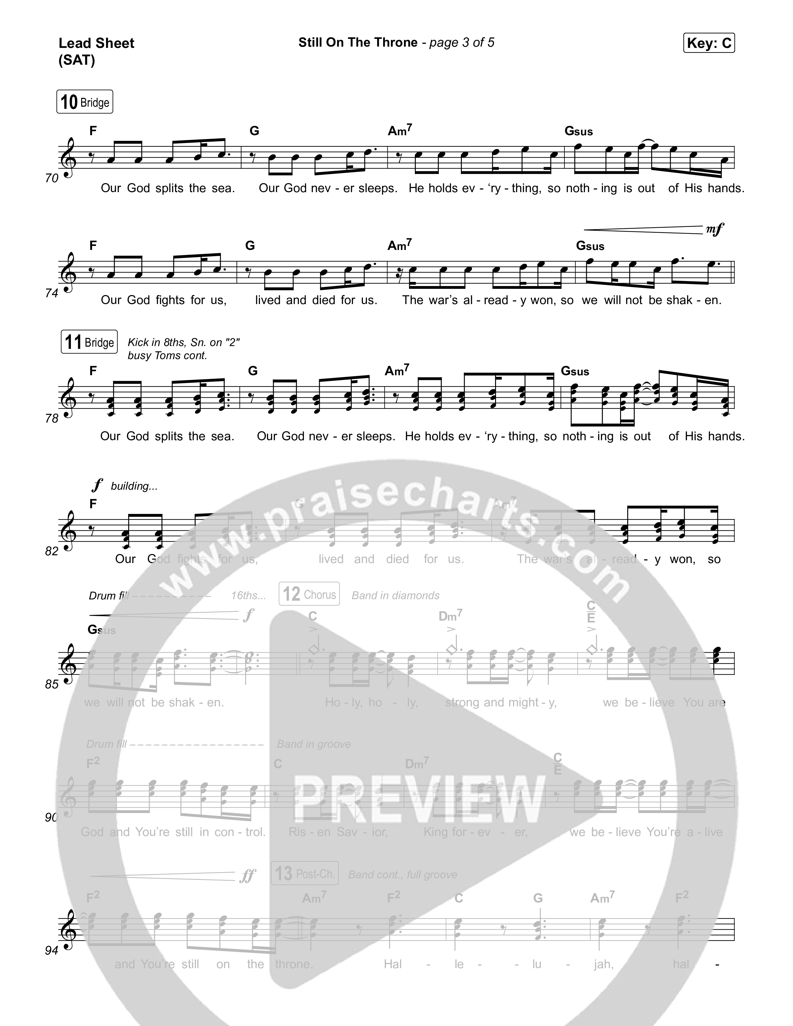 Still On The Throne Lead Sheet (SAT) (The Belonging Co / Danny Gokey)