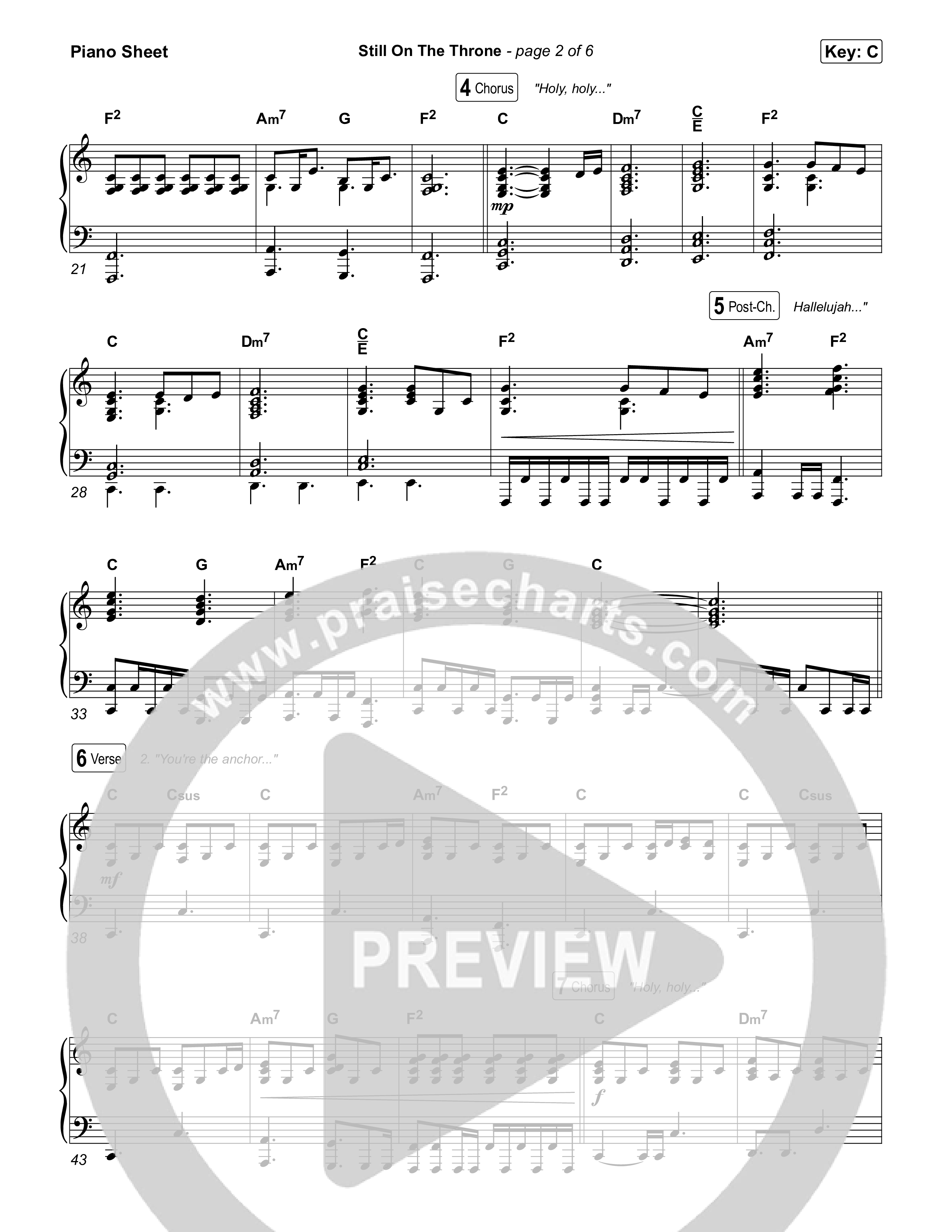 Still On The Throne Piano Sheet (The Belonging Co / Danny Gokey)