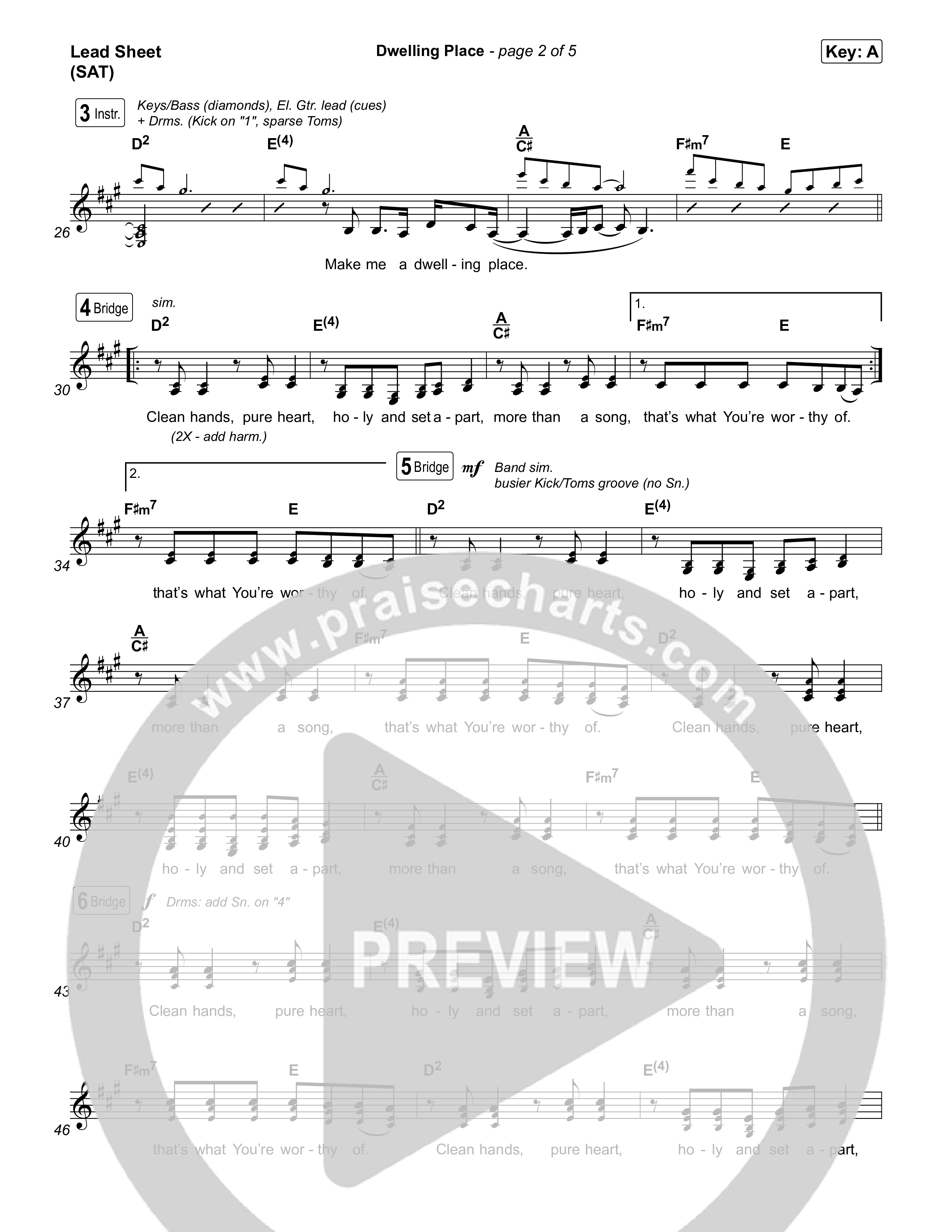 Dwelling Place Lead Sheet (SAT) (The Belonging Co / Mitch Wong / Mia Fieldes)