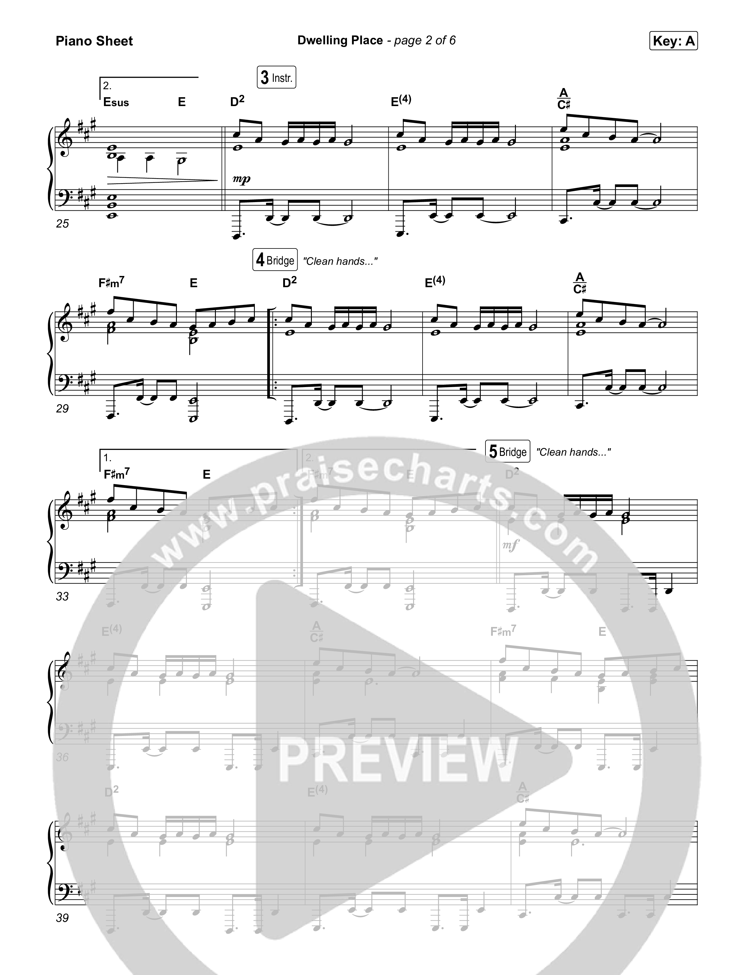 Dwelling Place Piano Sheet (The Belonging Co / Mitch Wong / Mia Fieldes)