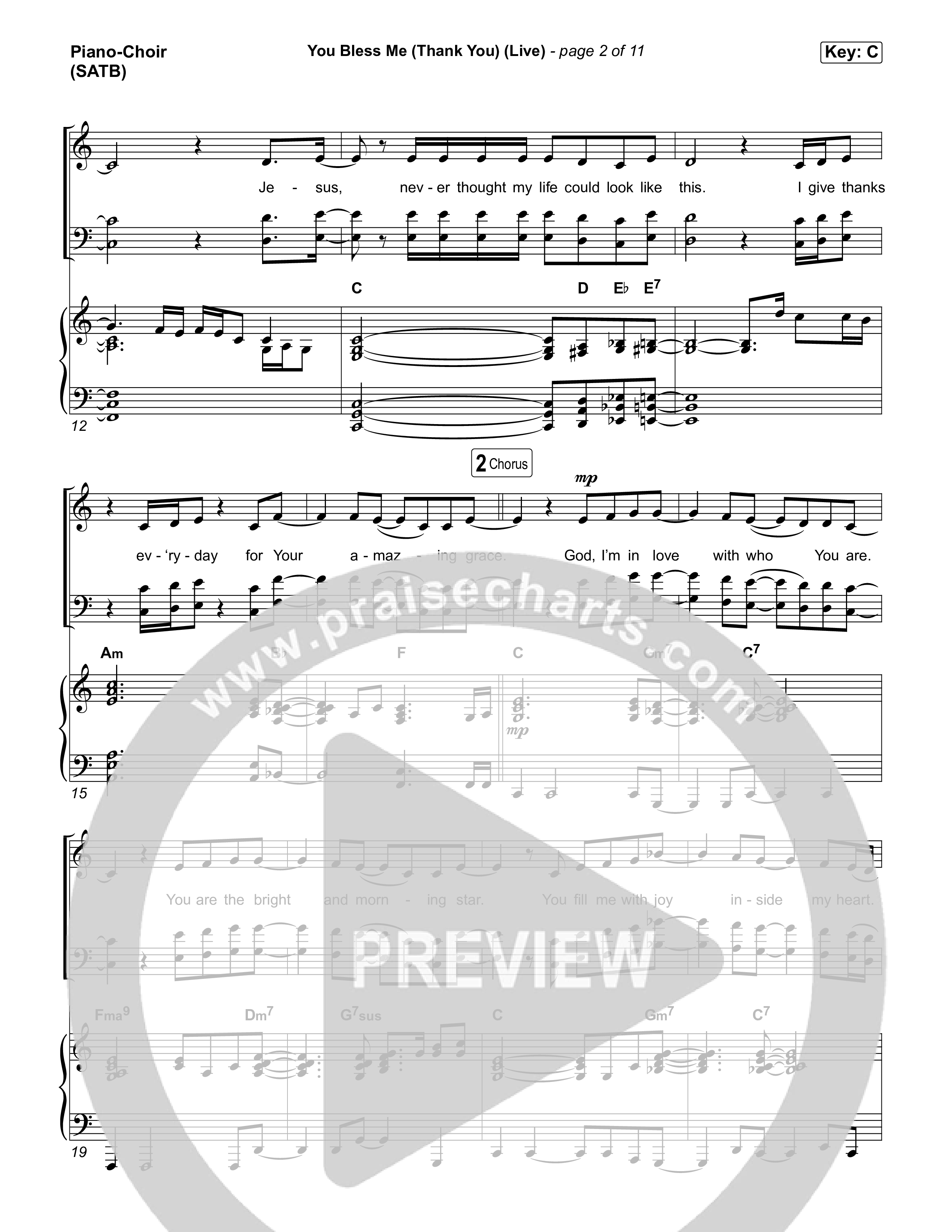 You Bless Me (Thank You) (Choral Anthem SATB) Piano/Vocal (SATB) (We The Kingdom / Dwan Hill / The Choir Room / Arr. Luke Gambill)