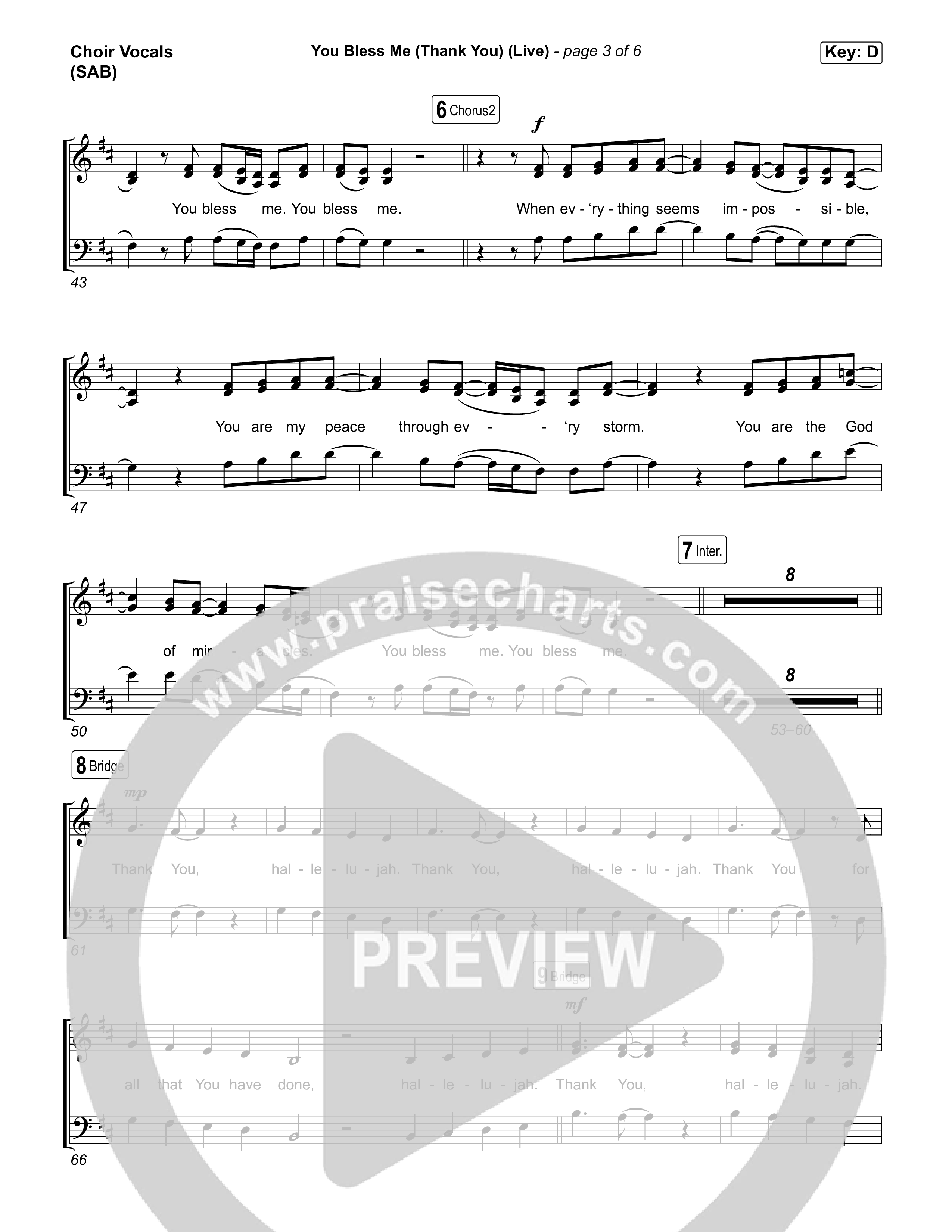 You Bless Me (Thank You) (Worship Choir/SAB) Choir Sheet (SAB) (We The Kingdom / Dwan Hill / The Choir Room / Arr. Luke Gambill)