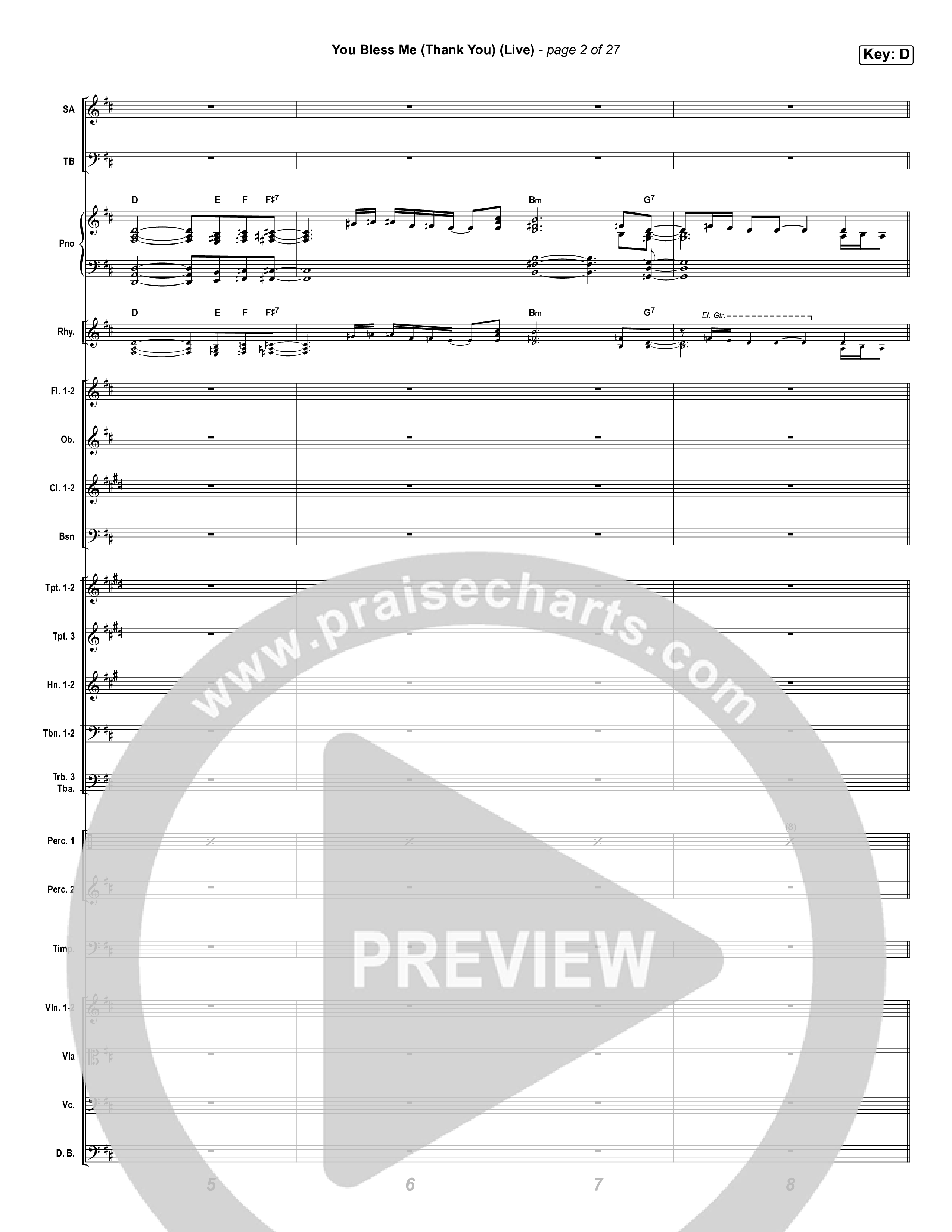 You Bless Me (Thank You) (Worship Choir/SAB) Conductor's Score (We The Kingdom / Dwan Hill / The Choir Room / Arr. Luke Gambill)