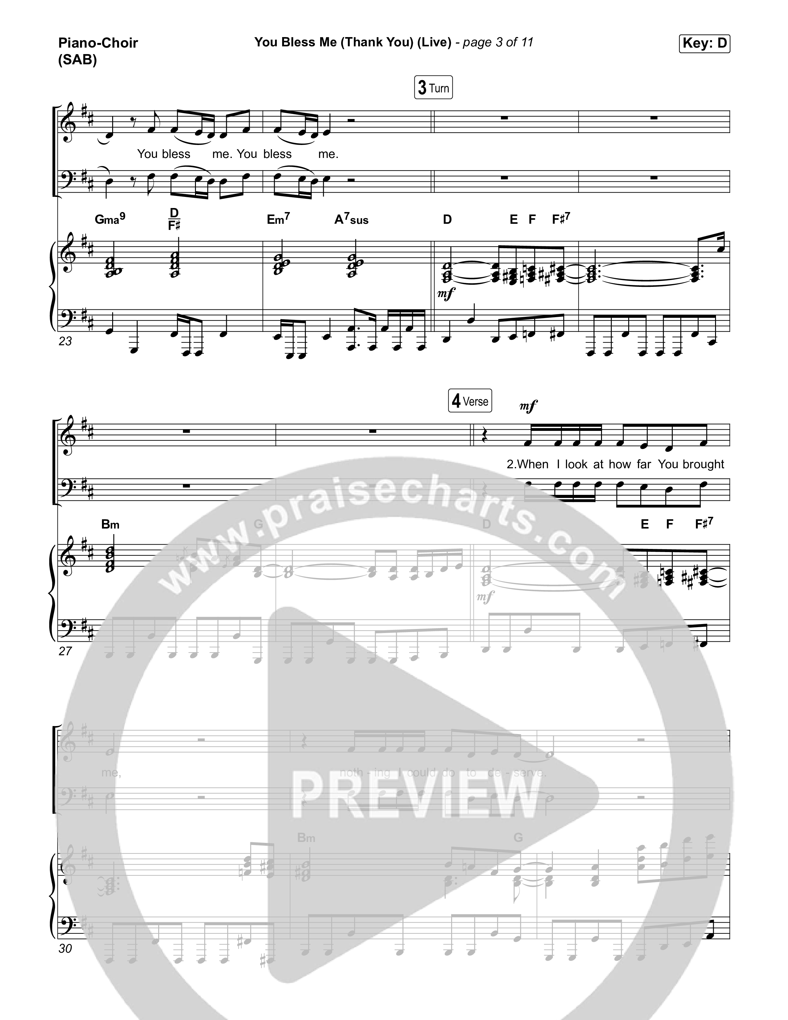 You Bless Me (Thank You) (Worship Choir/SAB) Piano/Choir (SAB) (We The Kingdom / Dwan Hill / The Choir Room / Arr. Luke Gambill)