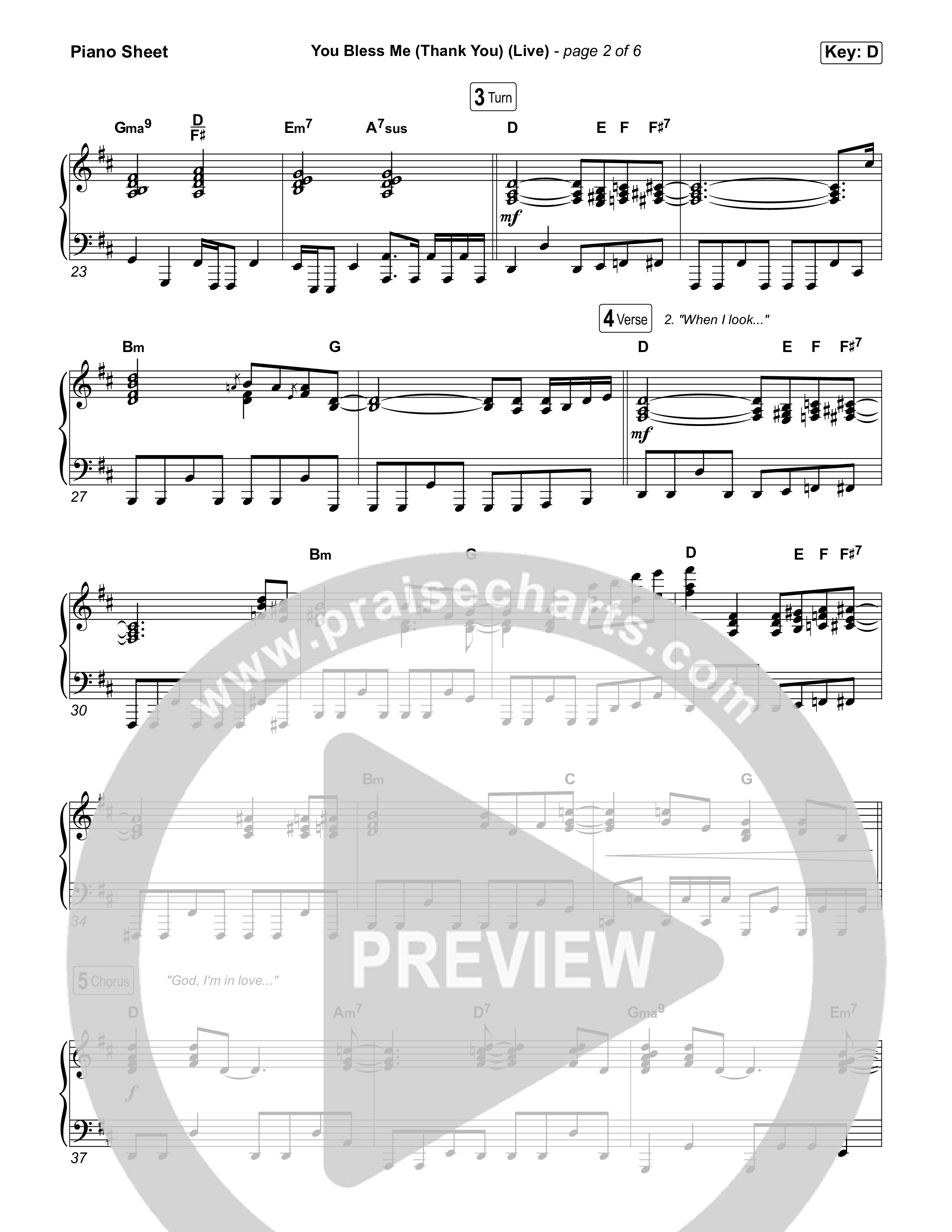 You Bless Me (Thank You) (Unison/2-Part) Piano Sheet (We The Kingdom / Dwan Hill / The Choir Room / Arr. Luke Gambill)
