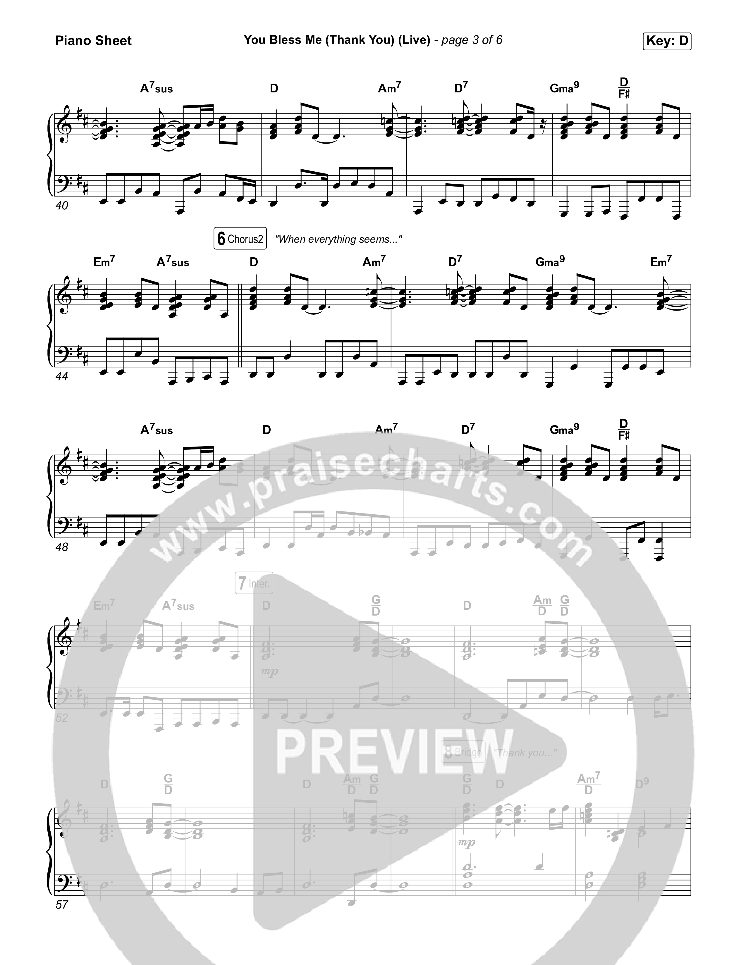 You Bless Me (Thank You) (Unison/2-Part) Piano Sheet (We The Kingdom / Dwan Hill / The Choir Room / Arr. Luke Gambill)