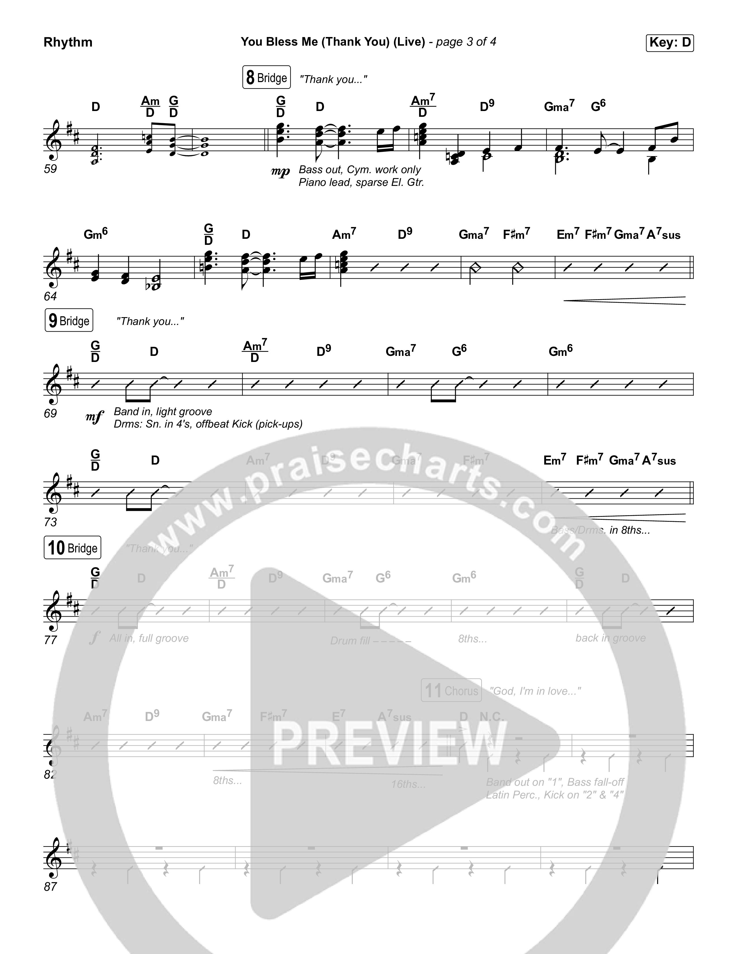 You Bless Me (Thank You) (Unison/2-Part) Rhythm Chart (We The Kingdom / Dwan Hill / The Choir Room / Arr. Luke Gambill)