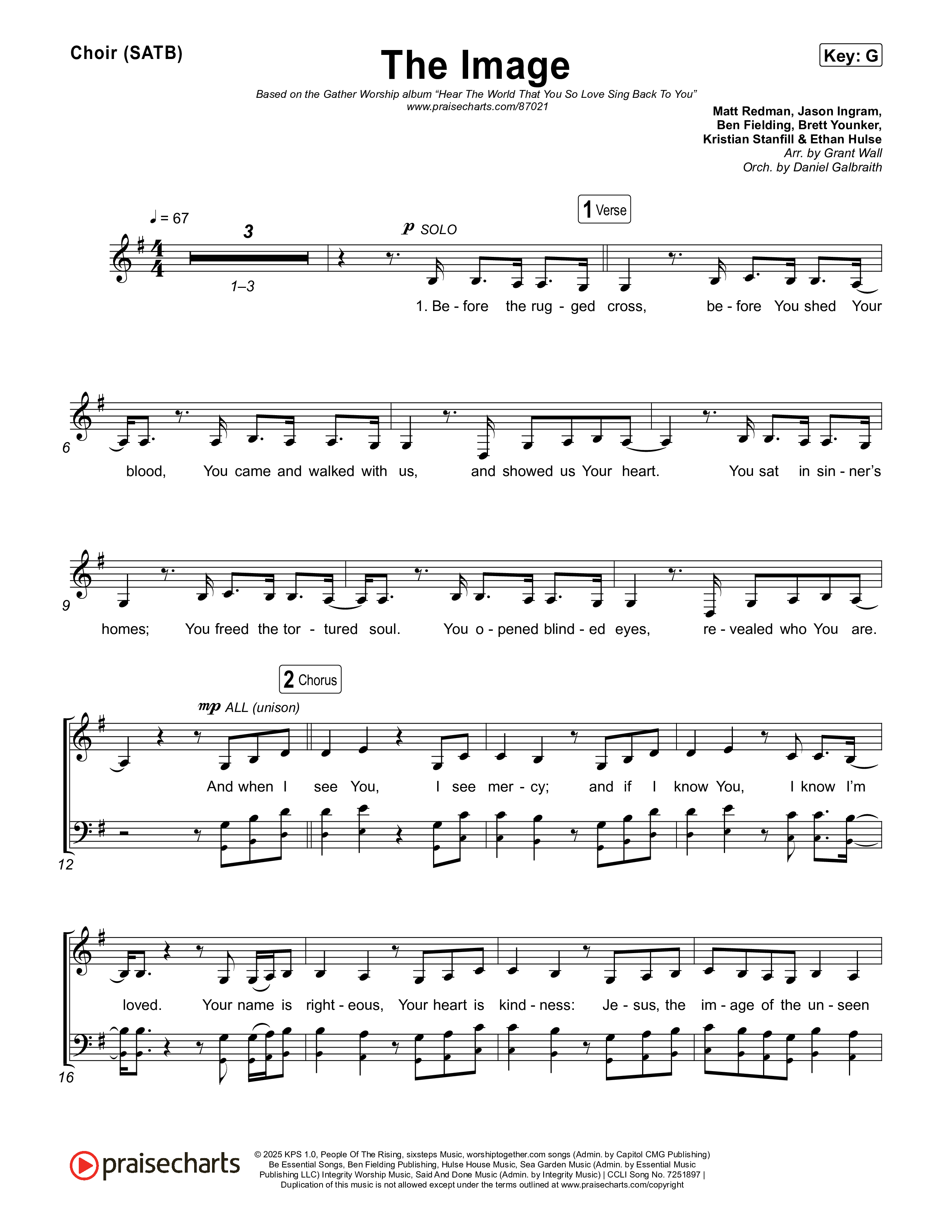 The Image Choir Sheet (SATB) (Gather Worship / Matt Redman / kaestrings)