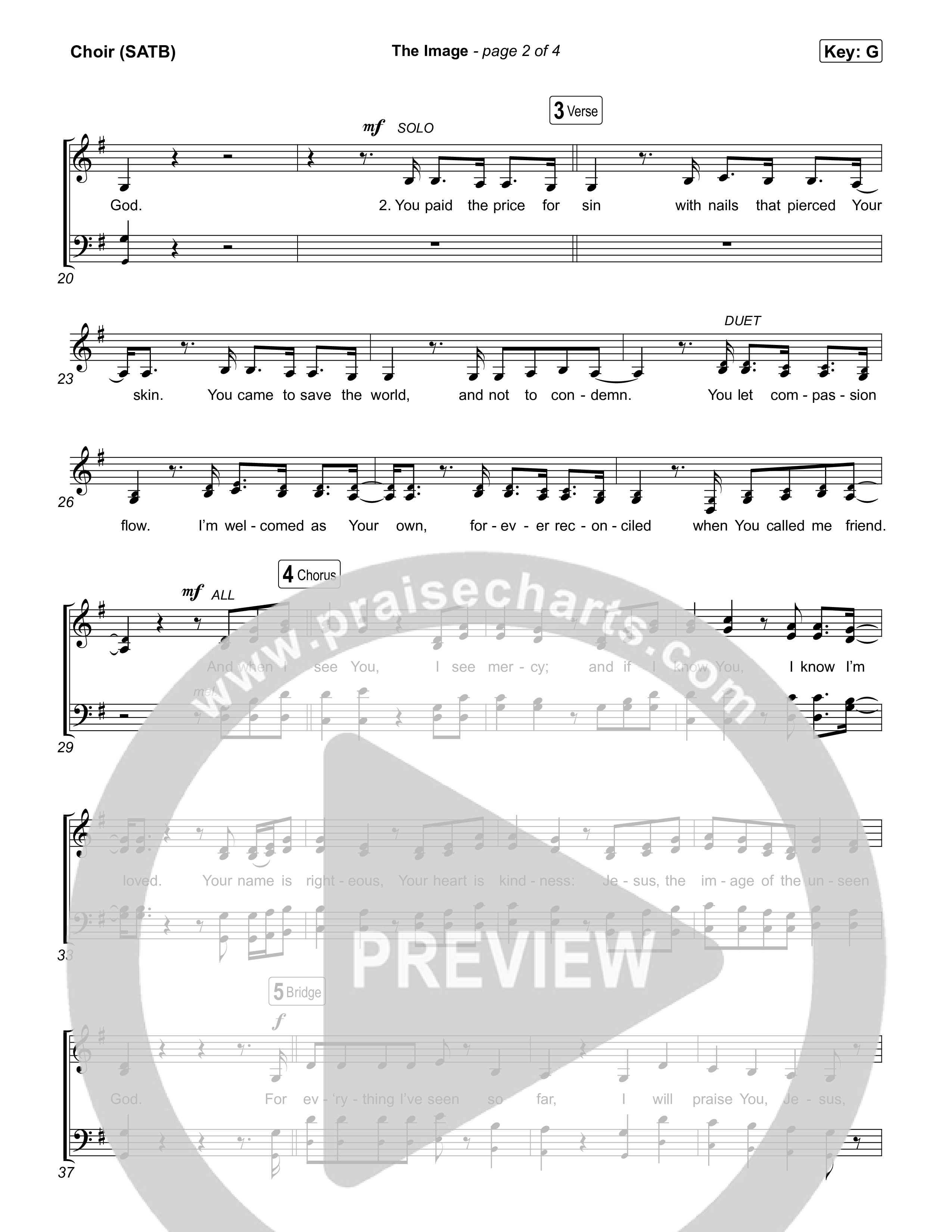 The Image Choir Sheet (SATB) (Gather Worship / Matt Redman / kaestrings)