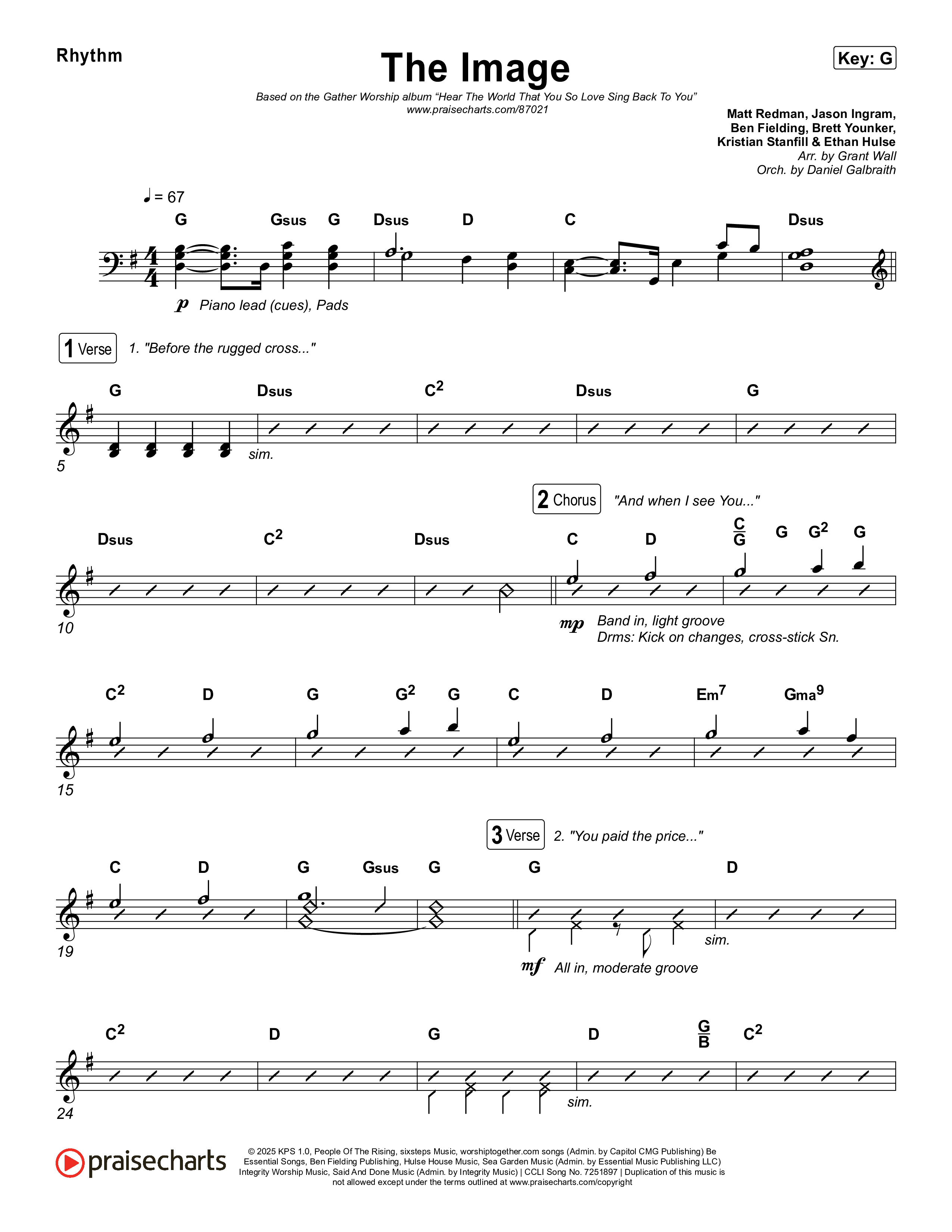 The Image Rhythm Chart (Gather Worship / Matt Redman / kaestrings)